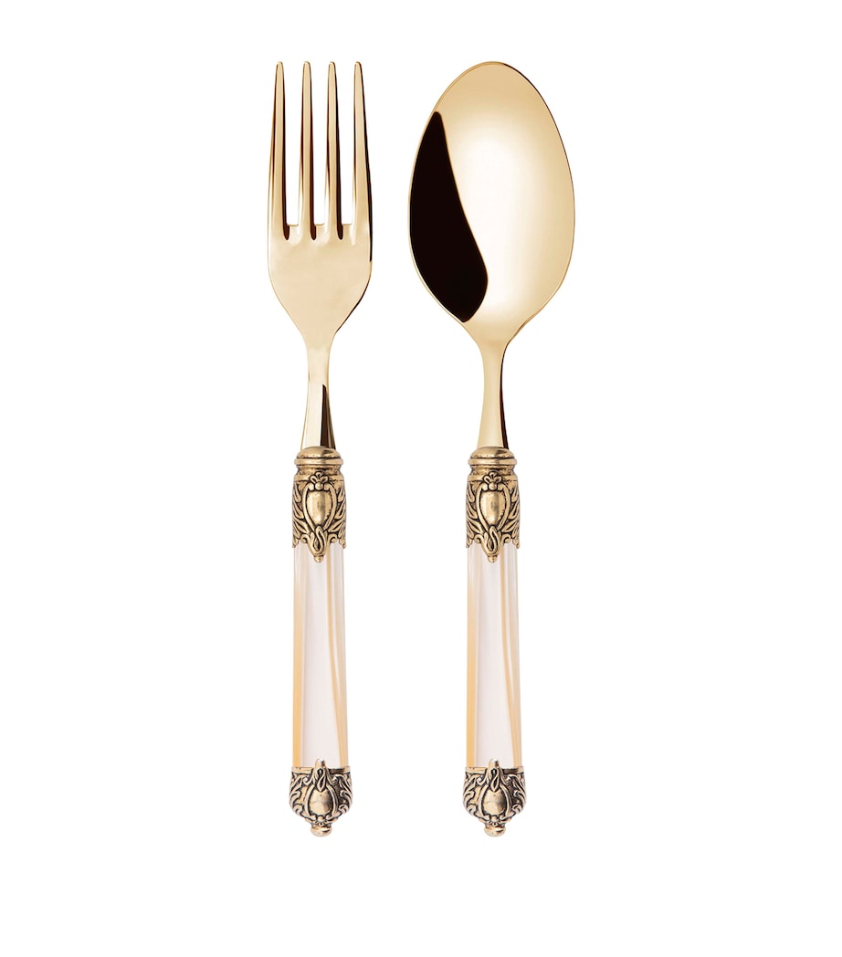 Bugatti Stainless Steel Rinascimento 2-Piece Serving Set Pvd Gld Ivory Hndle Image 1