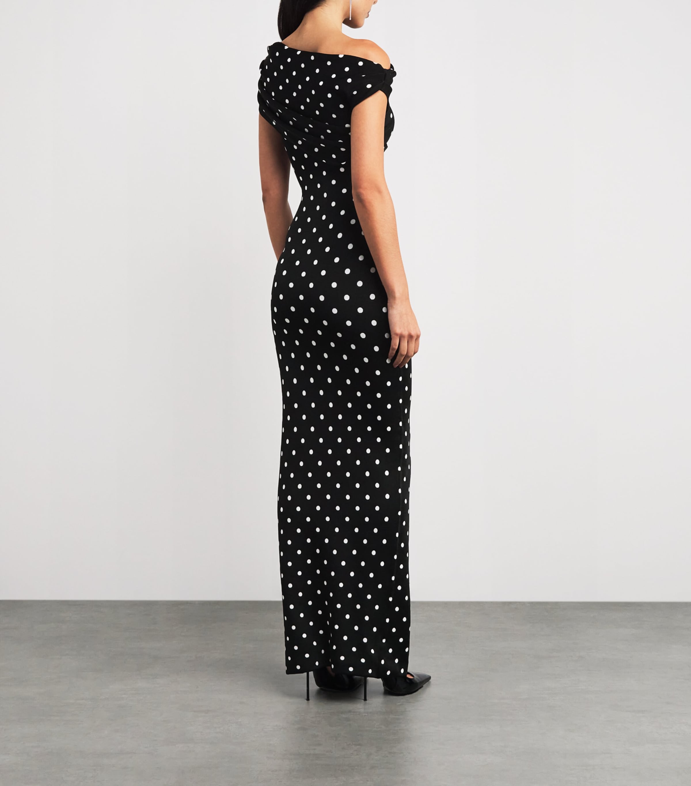 Polka Dot Maxi Dress BLACK / WHITE Image 3