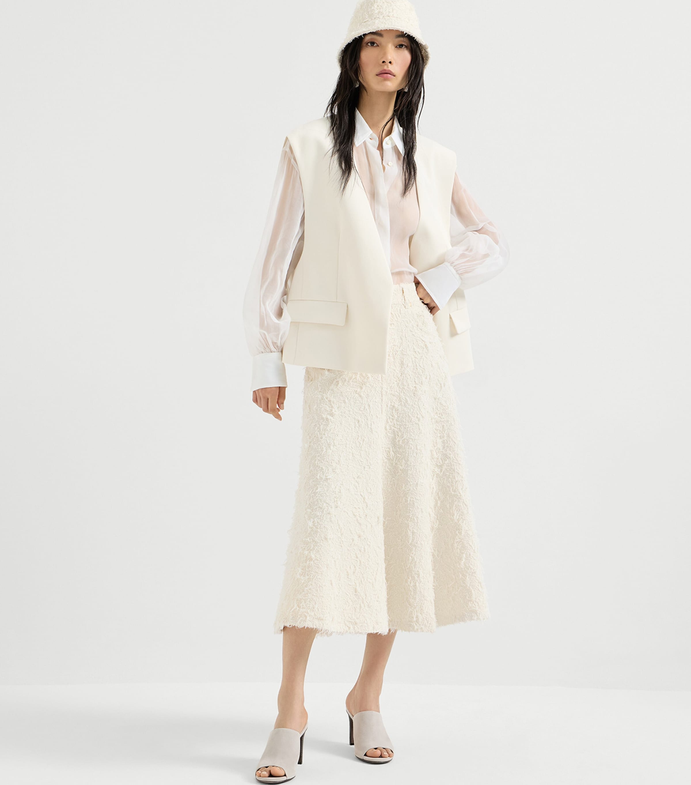 Denim Midi Skirt C001 Image 2