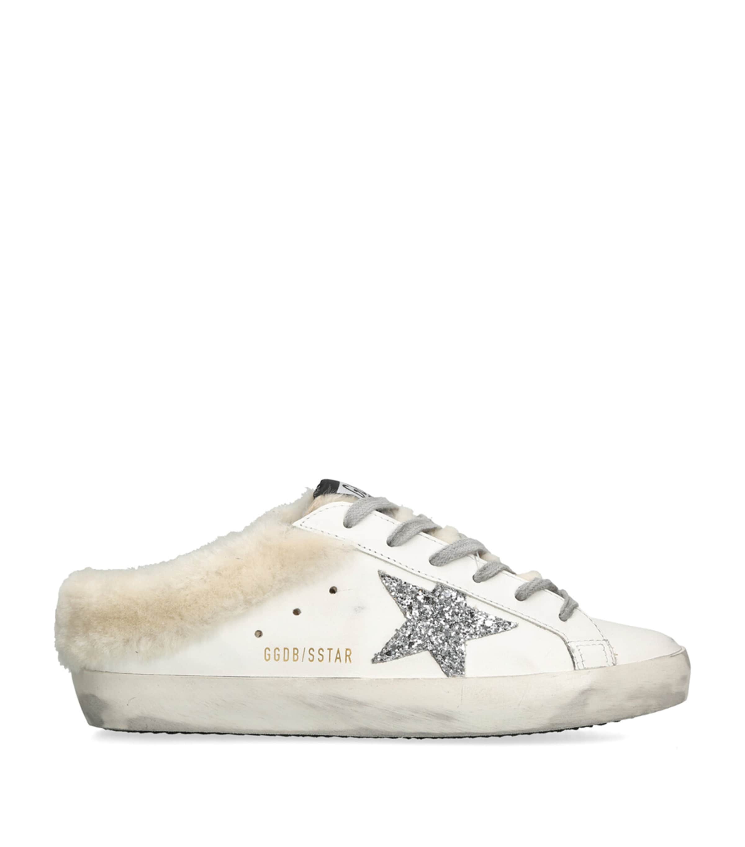 Golden Goose Superstar Sabot Shearling-trimmed Leather Sneakers