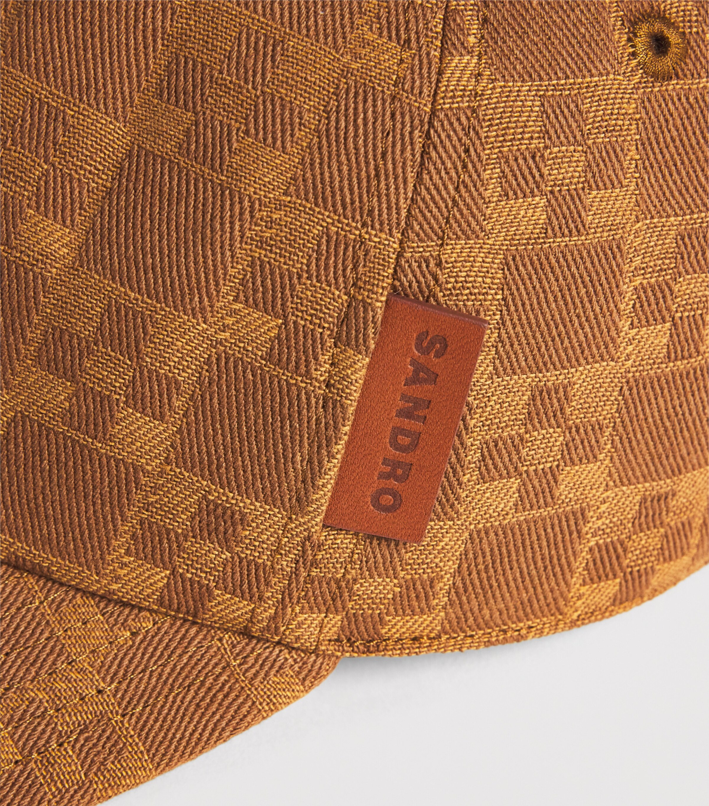 Sandro Paris Cotton Jacquard Cap Camel Image 4