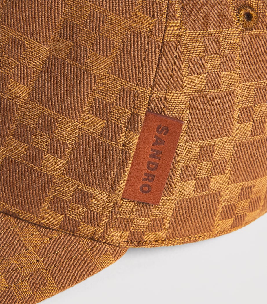 Sandro Paris Cotton Jacquard Cap Camel Image 4