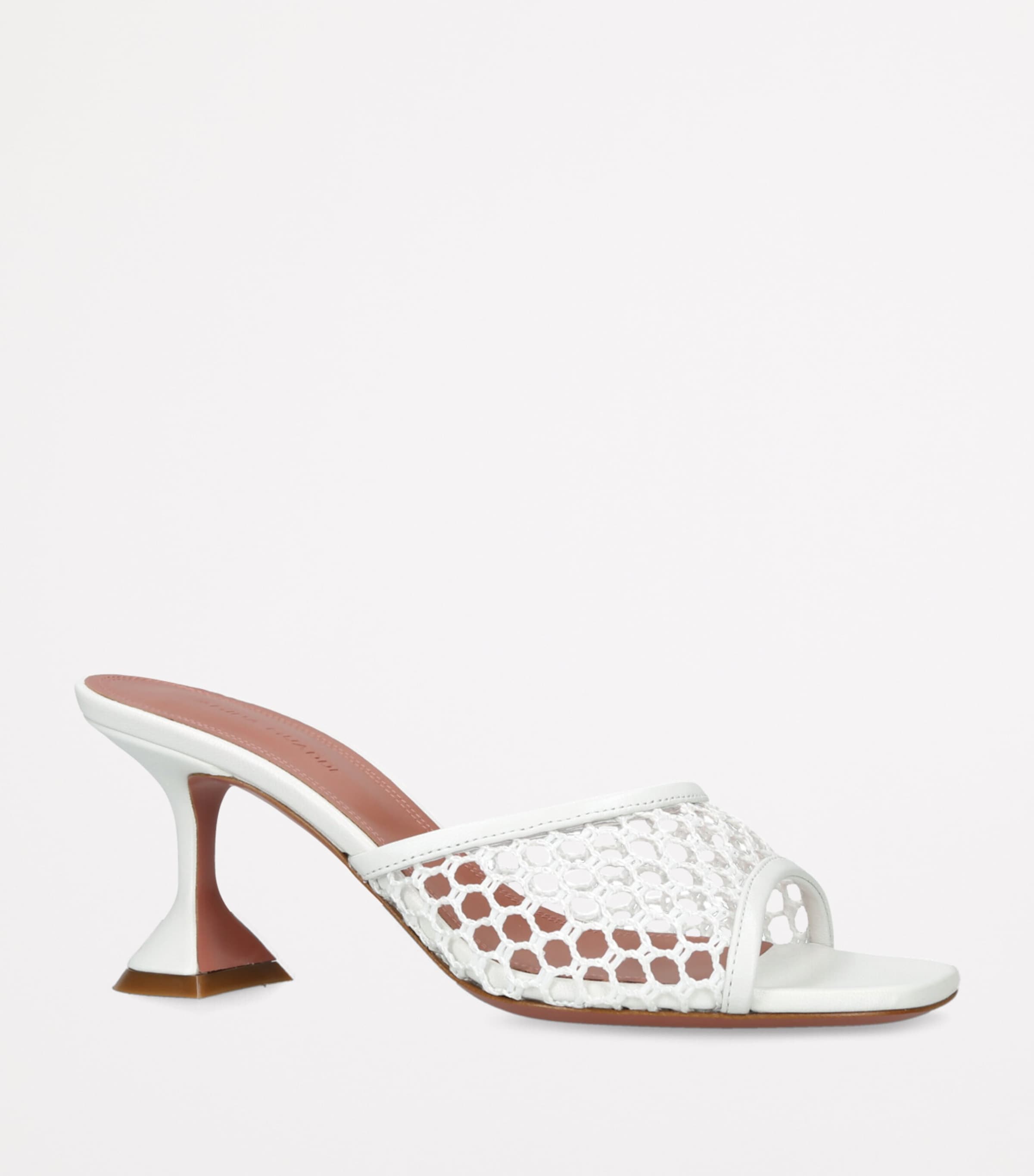 Leather Lupita Net Mules 70 WHITE Image 3