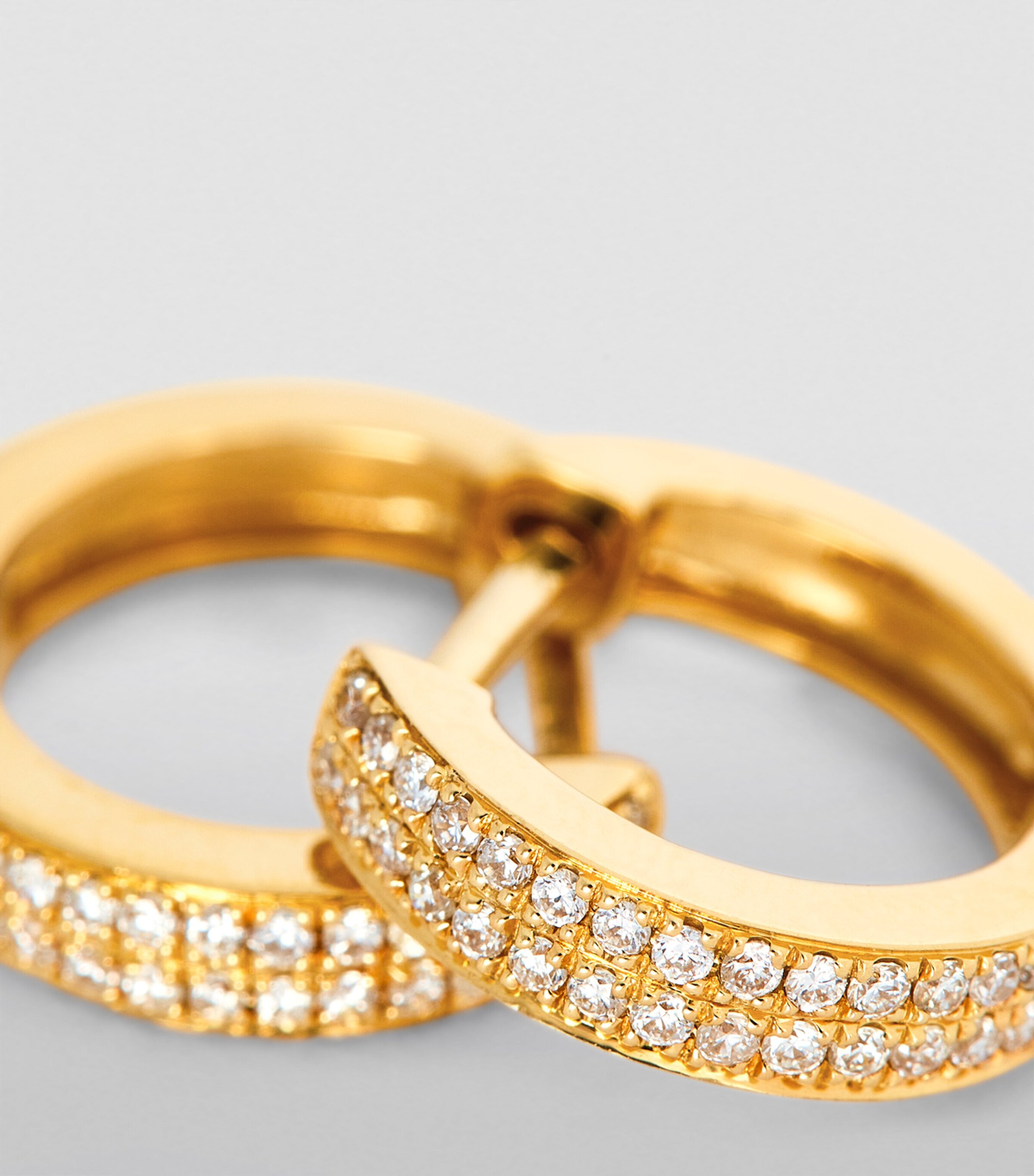 Yellow Gold and Diamond Huggie Earrings YELLOW GOLD Image 7