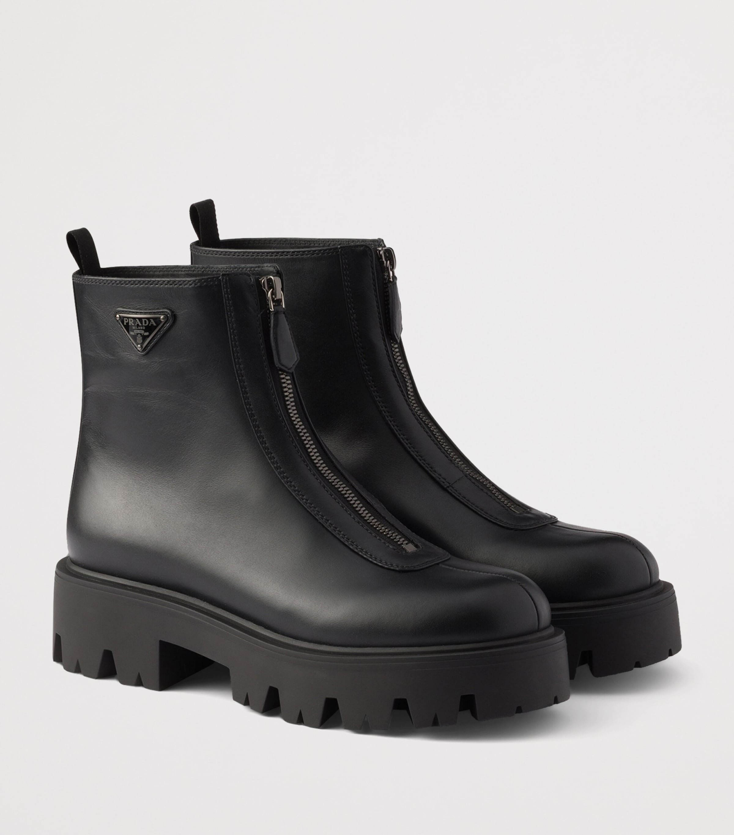Prada Leather Zipped Ankle Boots 50 Image 2