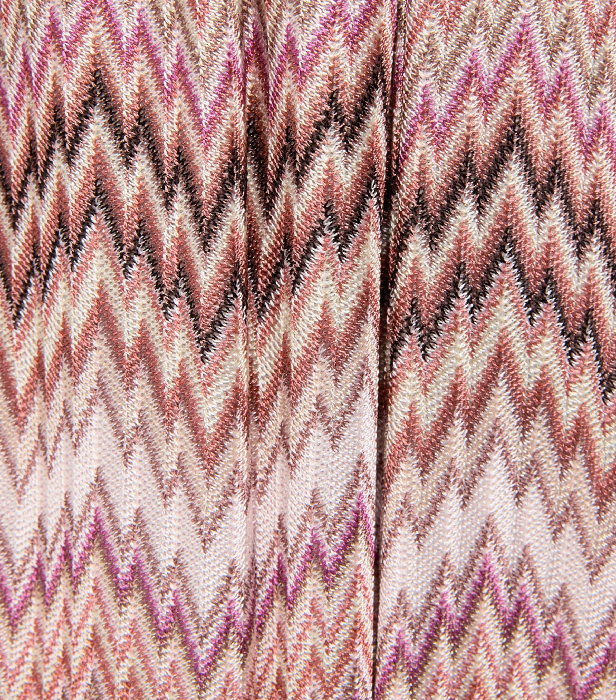 Missoni Womens Zigzag Flared Trousers Pink White Image 6