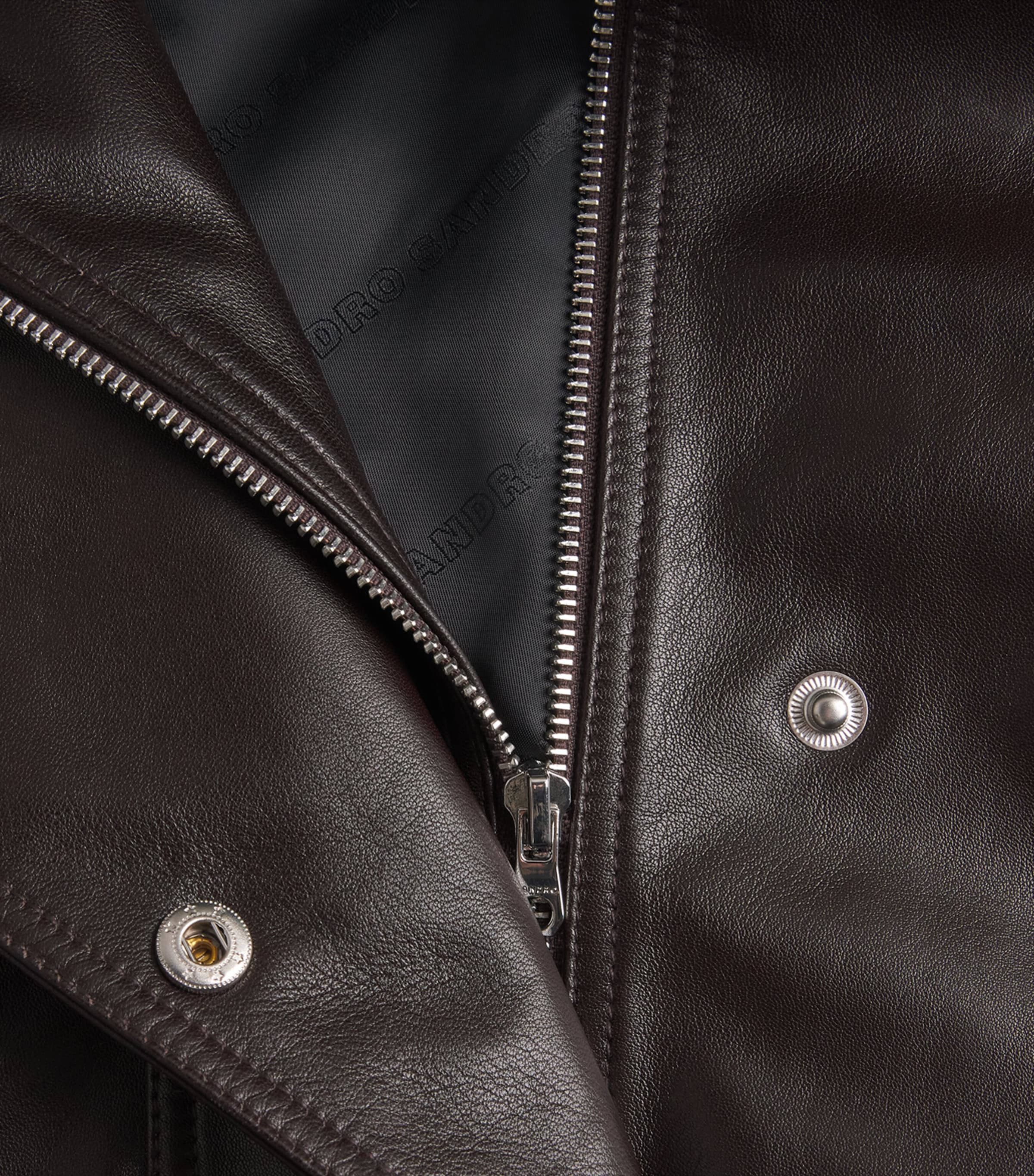 Sandro Paris Womens Oversized Leather Jacket Brown Image 6