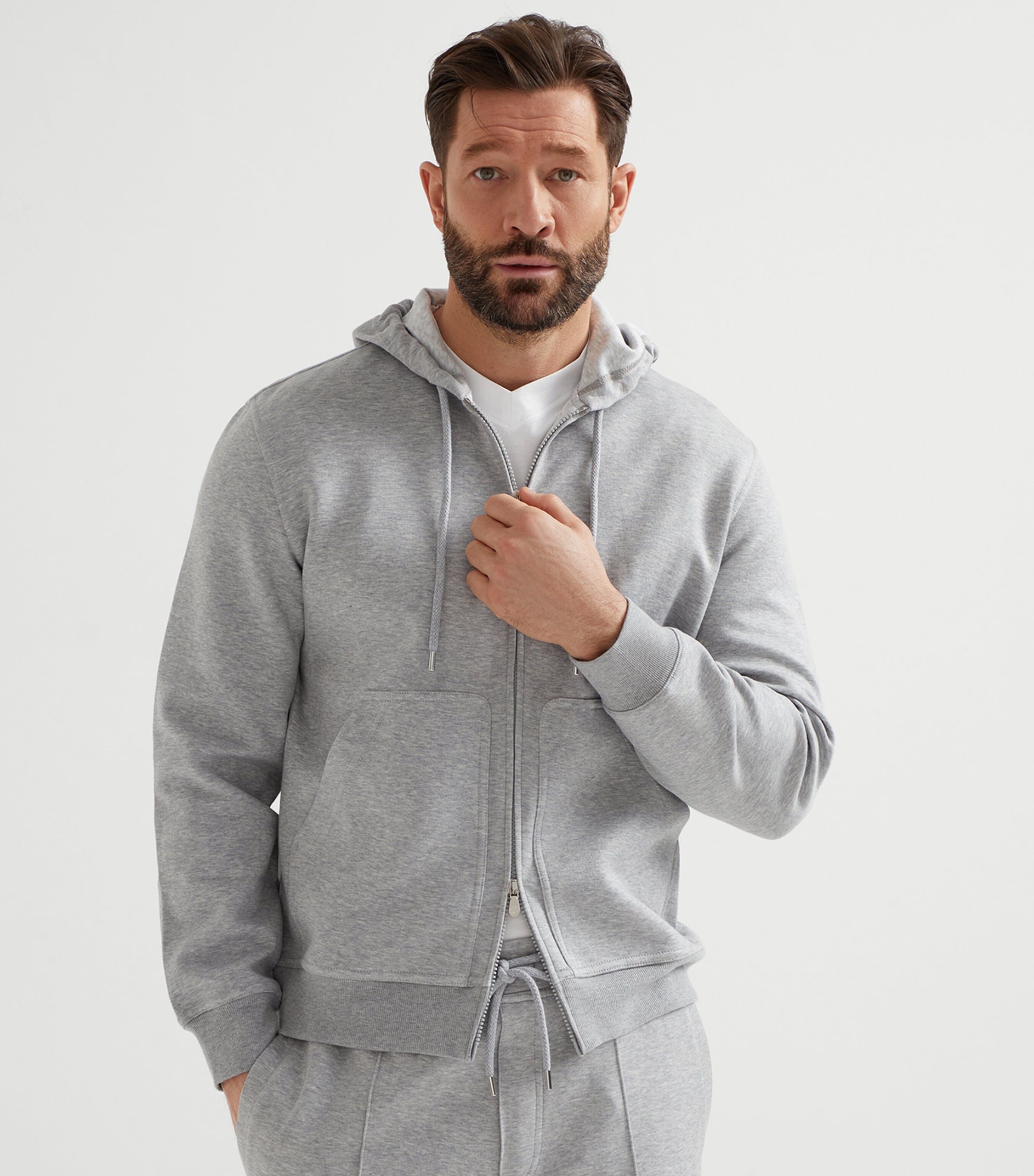 24AW new /BRUNELLO CUCINELLI コットン混紡パーカー Hoodie Brunello Cucinelli Mélange Hoodie | Grey | FARFETCH