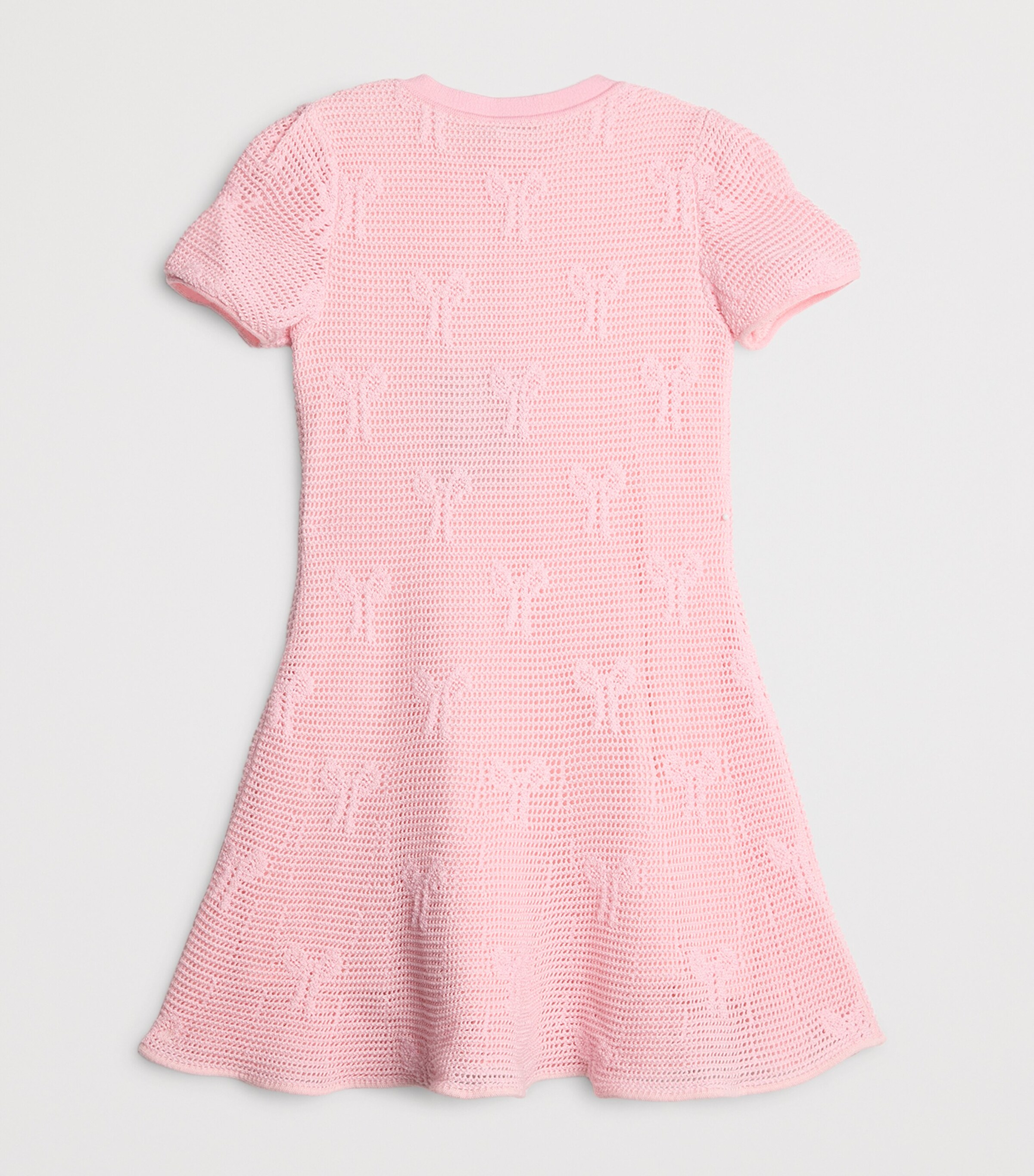 Self-Portrait Kids Crochet Bow-Detail Dress (3-12 Years) Pink Image 2