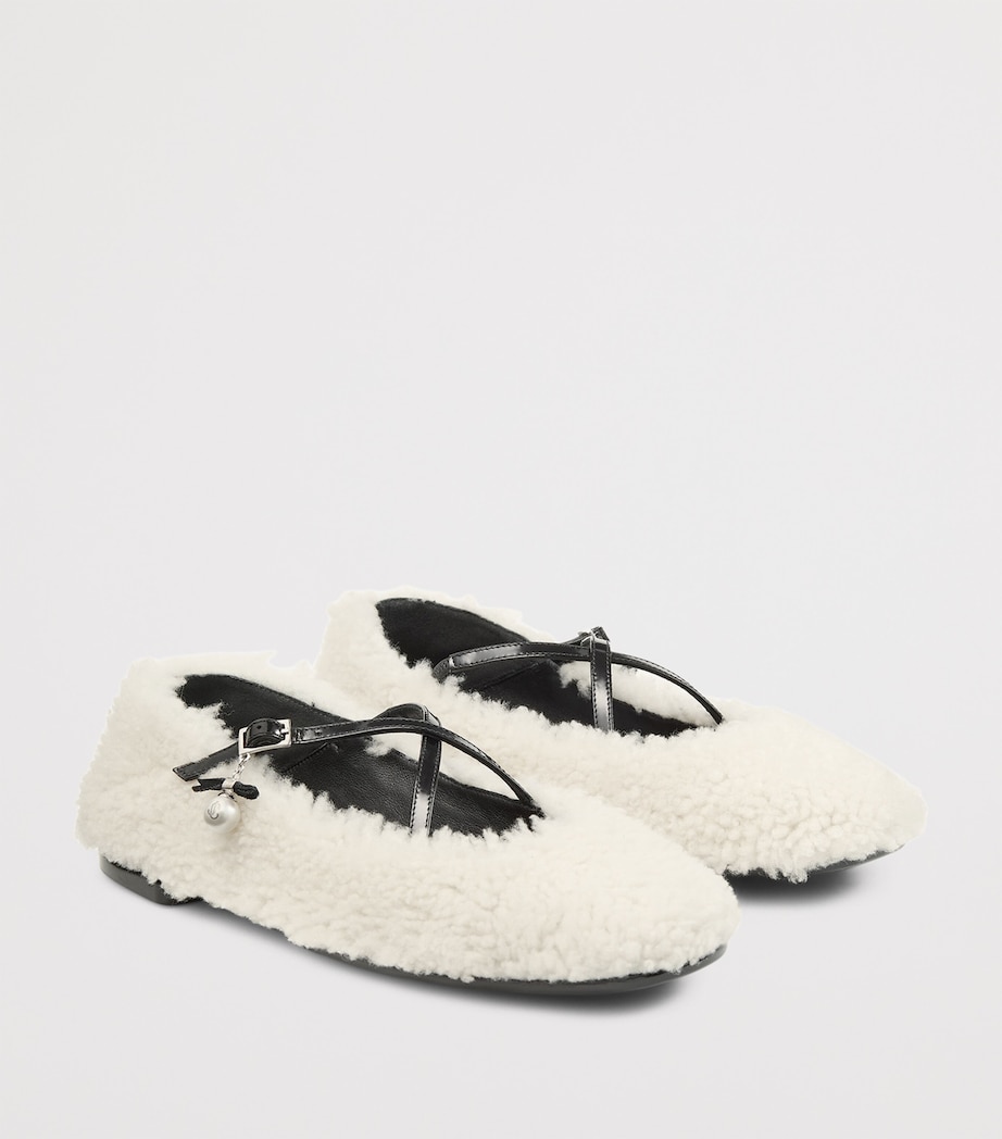 Eleri Shearling Ballerina Flats NATURAL/BLACK Image 5