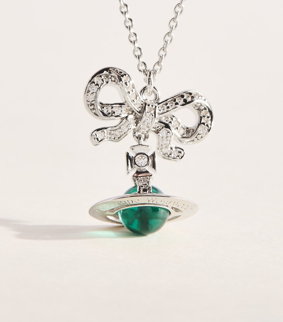 Vivienne Westwood Octavie Pendant Necklace Platinum/whit,tqs Cz Image 4