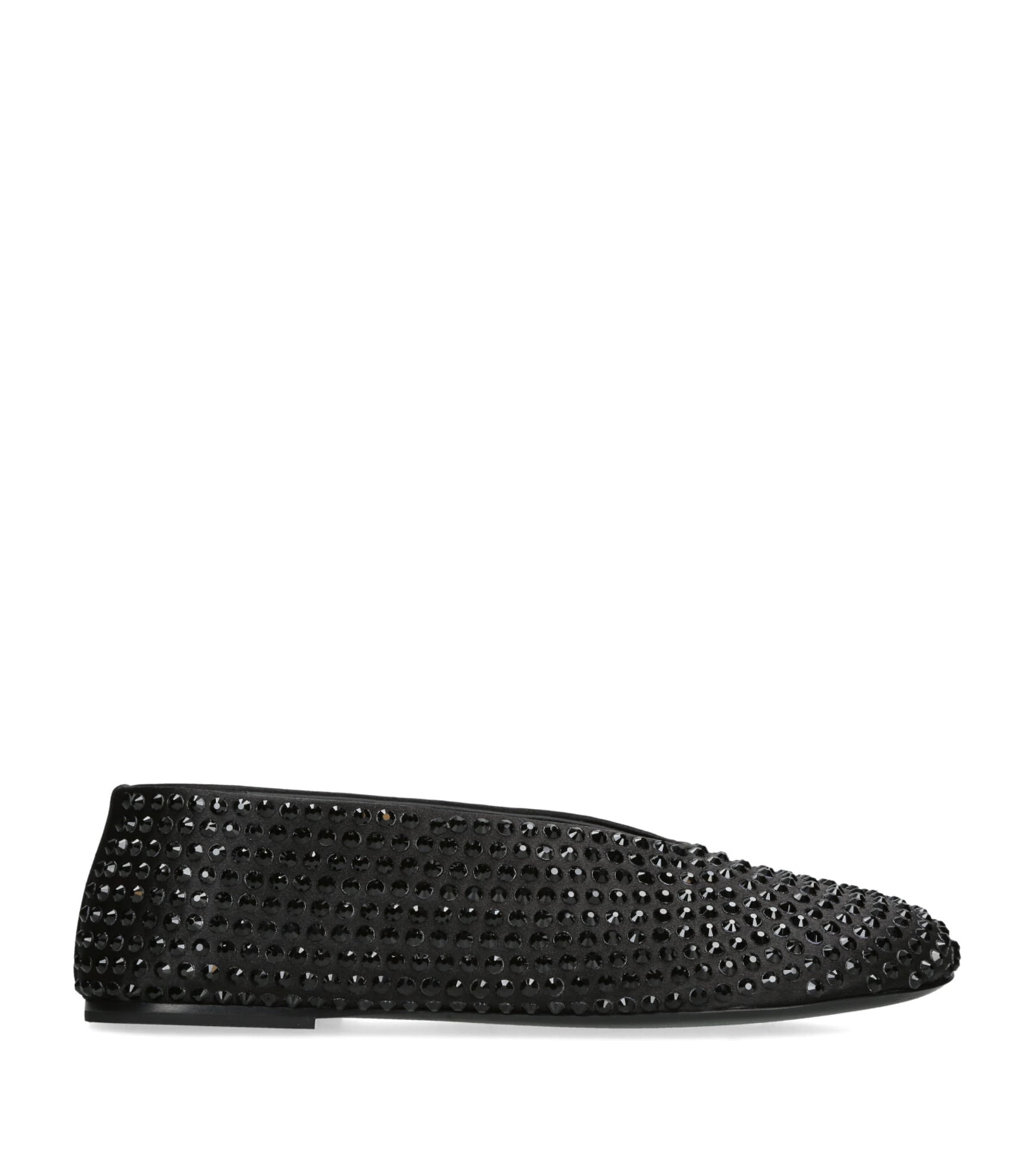 Shop Khaite Crystal-embellished Marcy Ballet Flats In Black