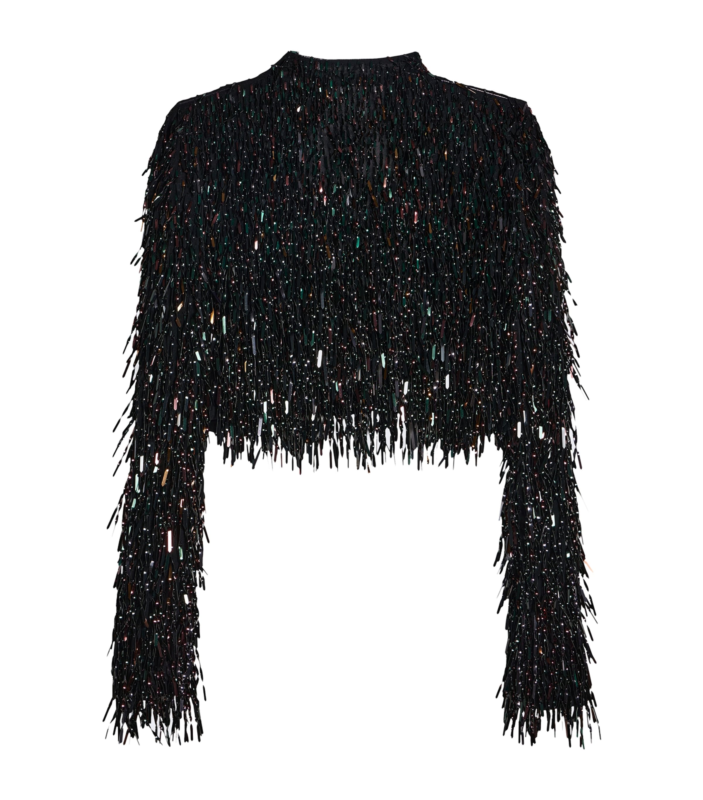 Schiaparelli Womens Embellished Cropped Jacket Black Image 4