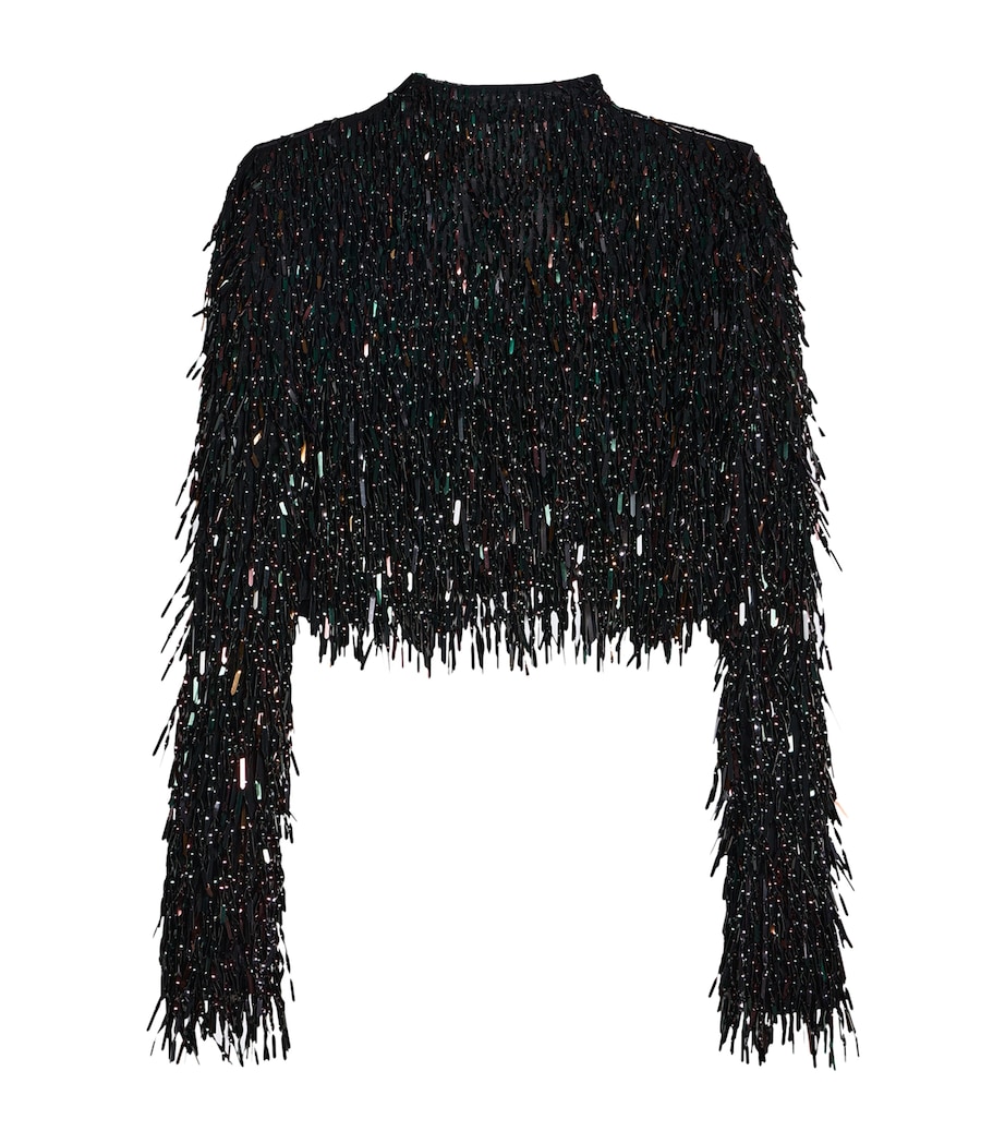 Schiaparelli Womens Embellished Cropped Jacket Black Image 4