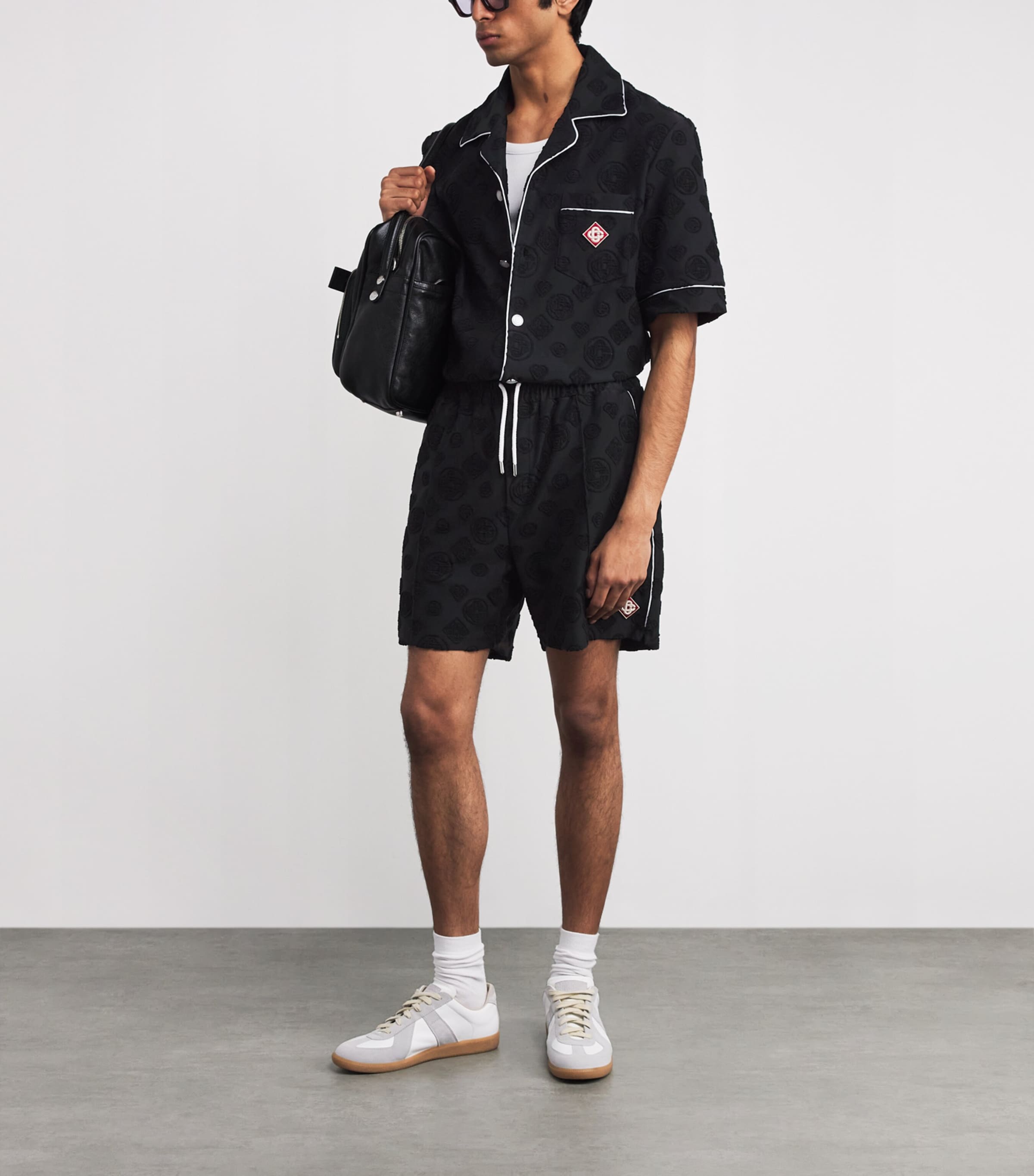 Towelling Monogram Shirt BLACK Image 2