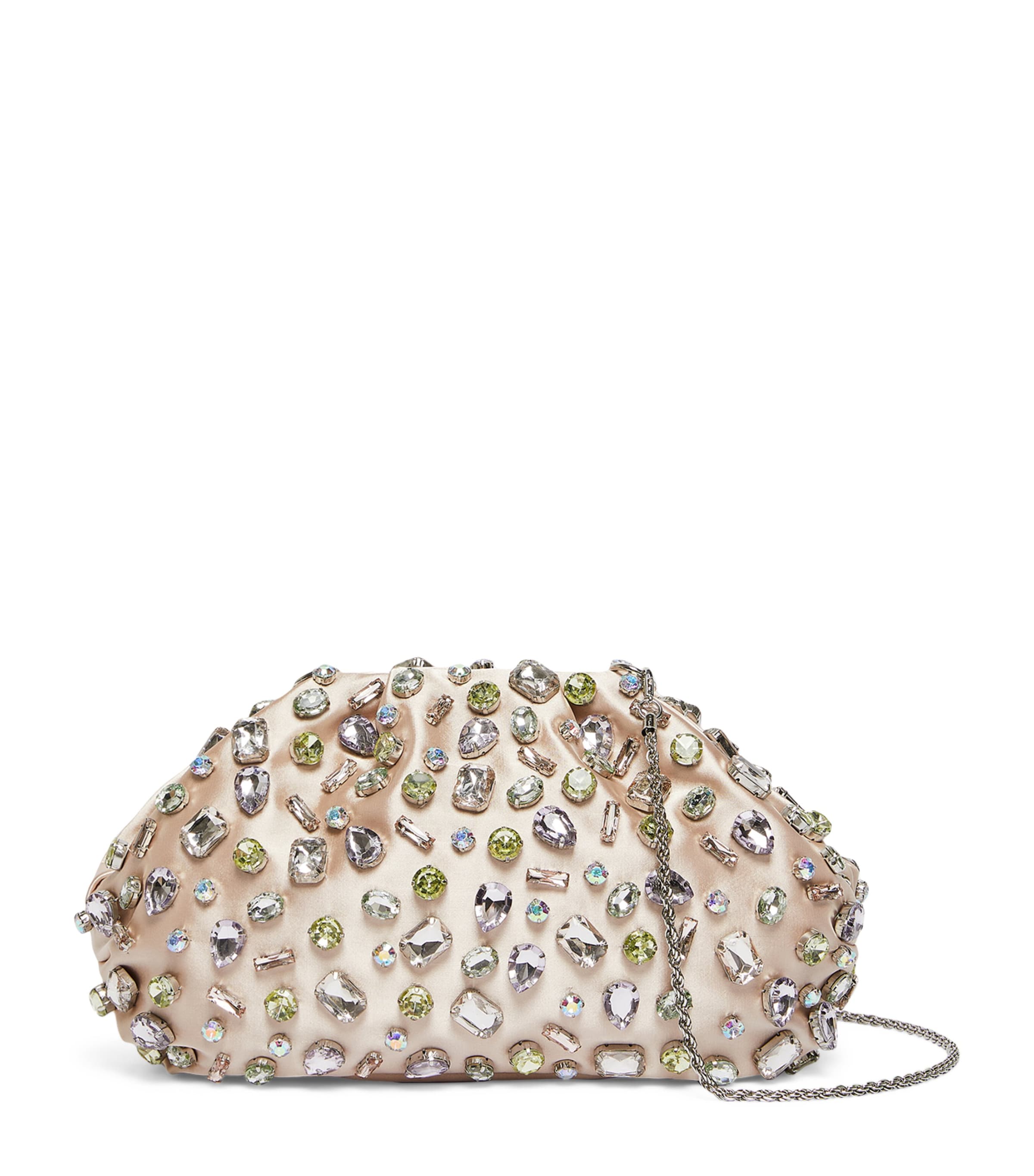 Marina Rinaldi Satin Embellished Clutch Bag Powder Image 1