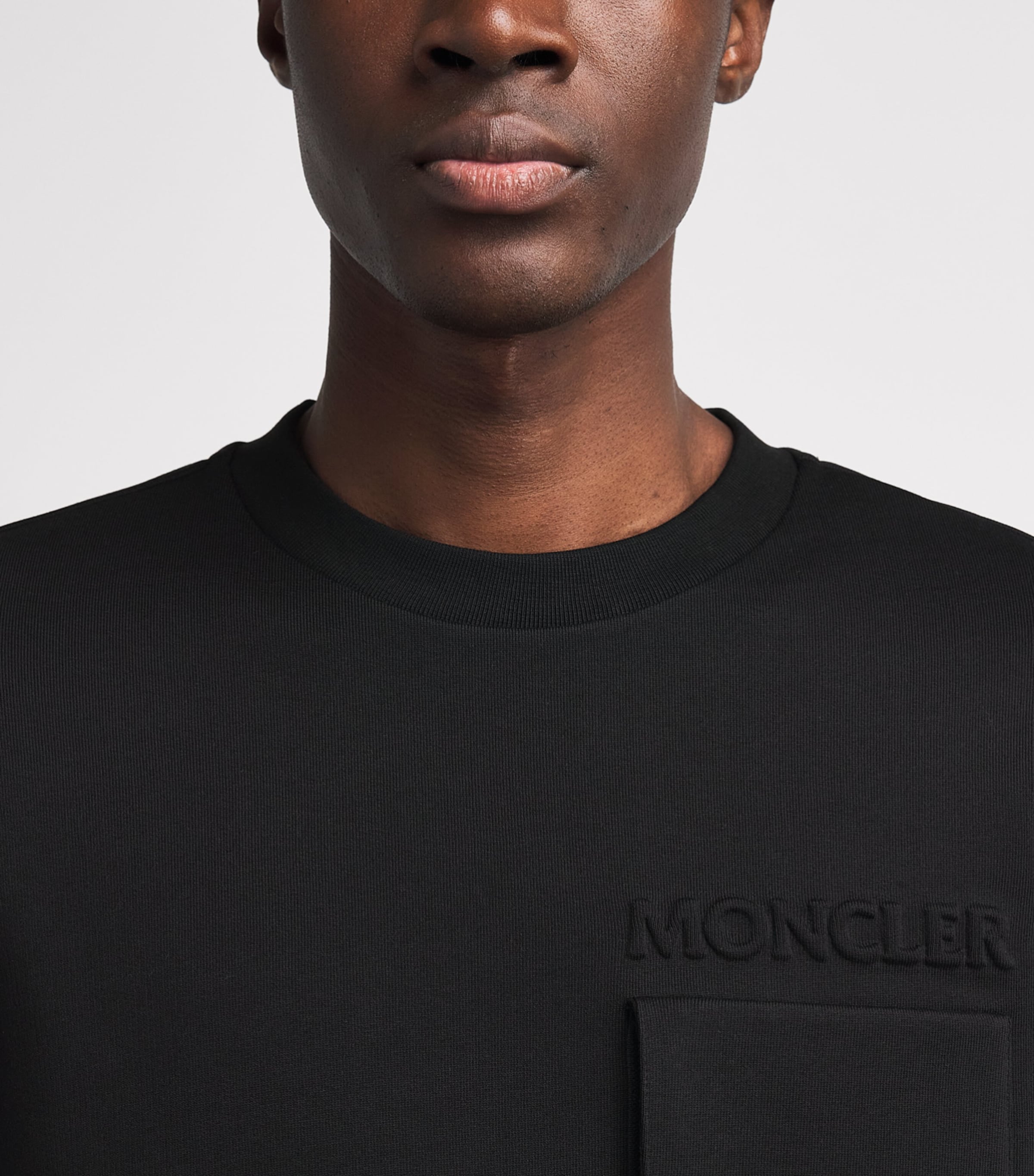Moncler Mens Cotton Raised-Logo Sweatshirt Image 3
