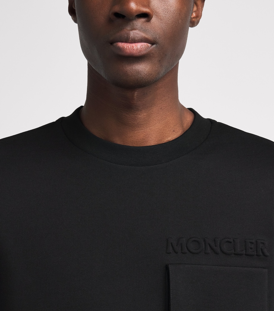 Moncler Mens Cotton Raised-Logo Sweatshirt Image 3