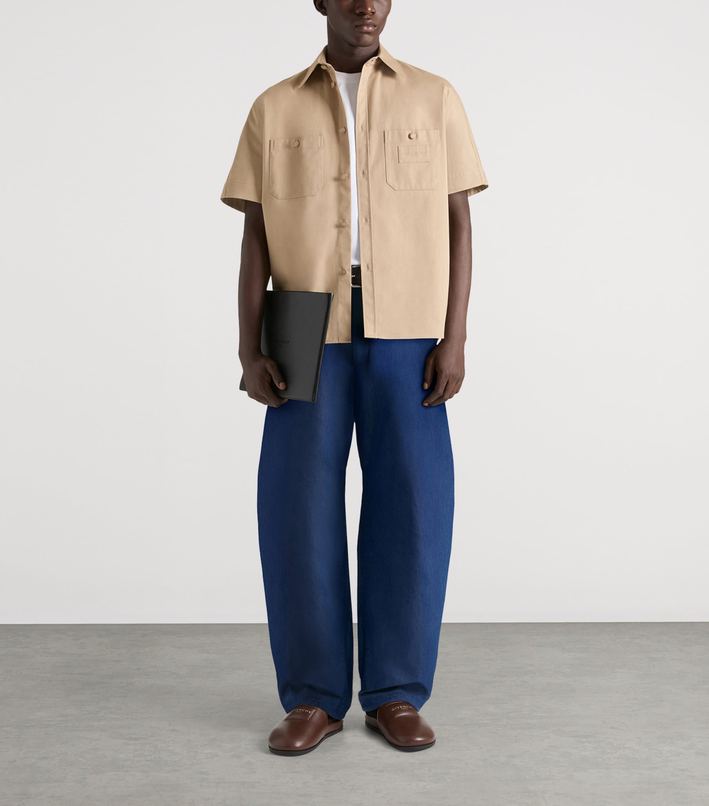 Cotton Double-Pocket Shirt BEIGE Image 2