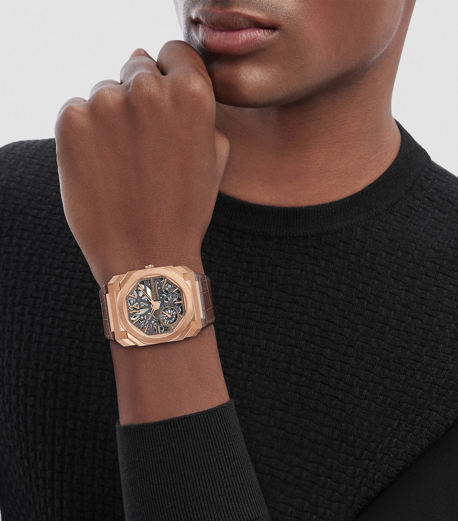 Rose Gold Octo Finissimo Skeleton 8 Days Watch 40mm BLACK Image 2