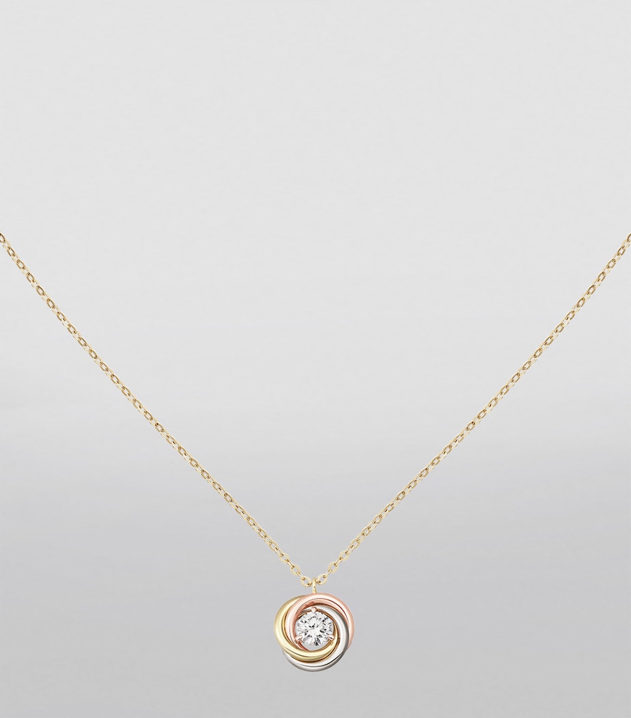 Mixed Gold and Diamond Trinity Necklace (40-44cm) MIXED GOLD Image 4