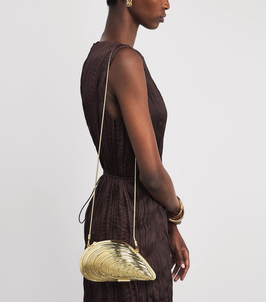 Bridget Oyster Clutch Bag GOLD Image 5