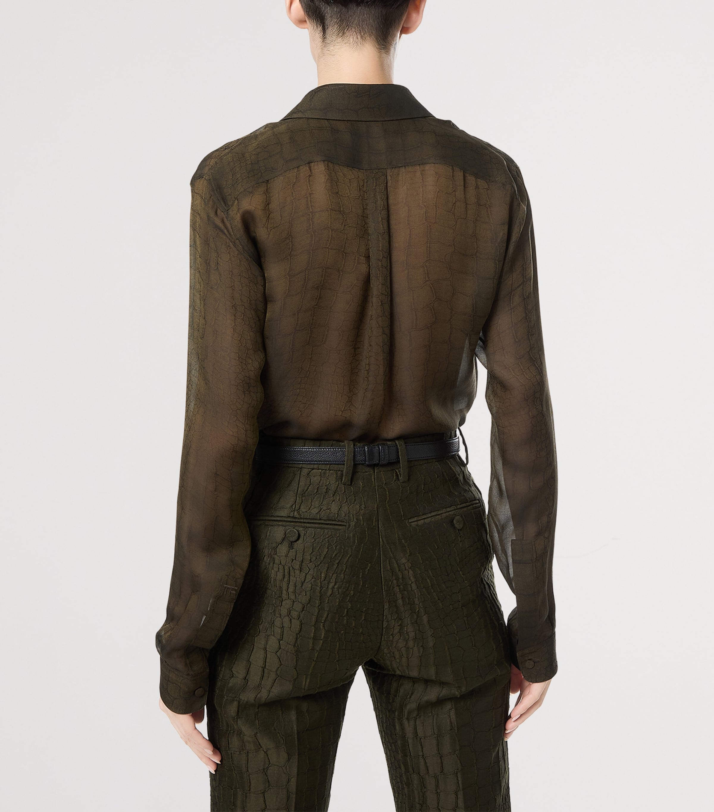 TOM FORD Womens Silk Chiffon Shirt Ecg Image 4