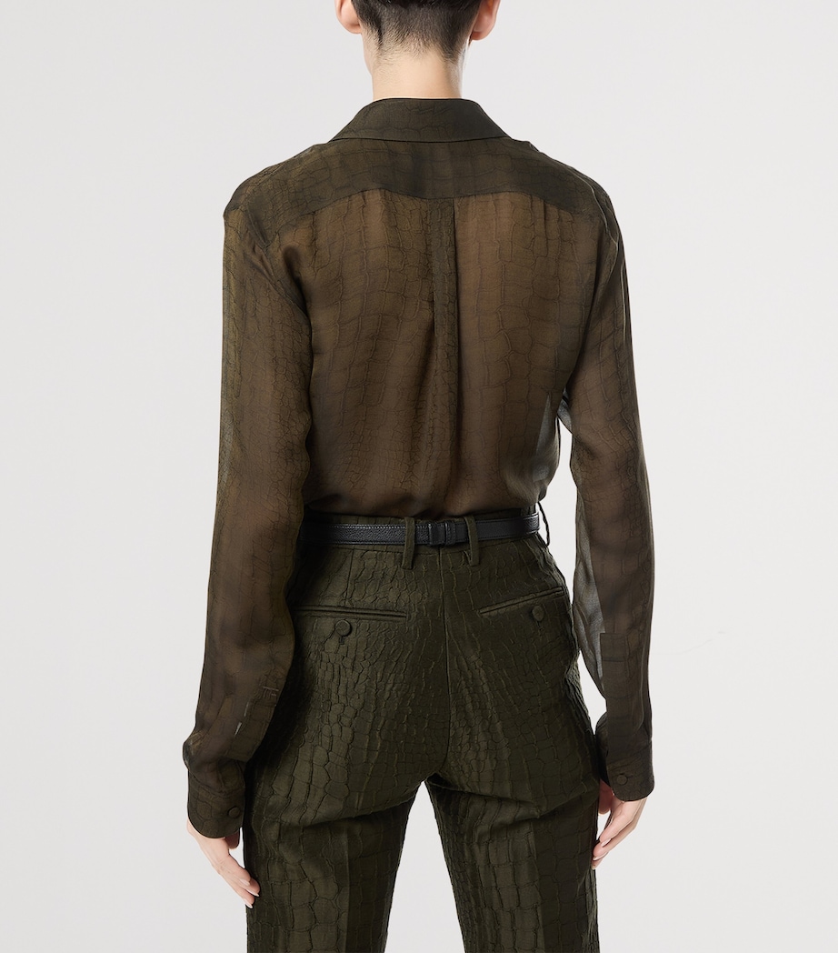 TOM FORD Womens Silk Chiffon Shirt Ecg Image 4