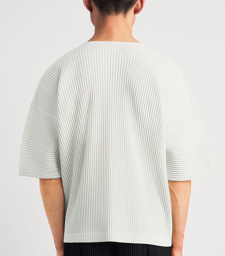 Homme Plissé Issey Miyake Mens Pleated Short-Sleeve T-Shirt Duomo Green Image 5
