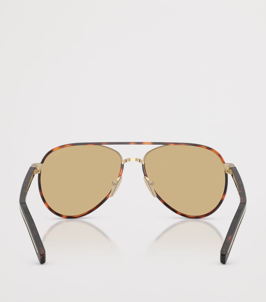 Prada B57S Pilot Sunglasses Gold Image 4