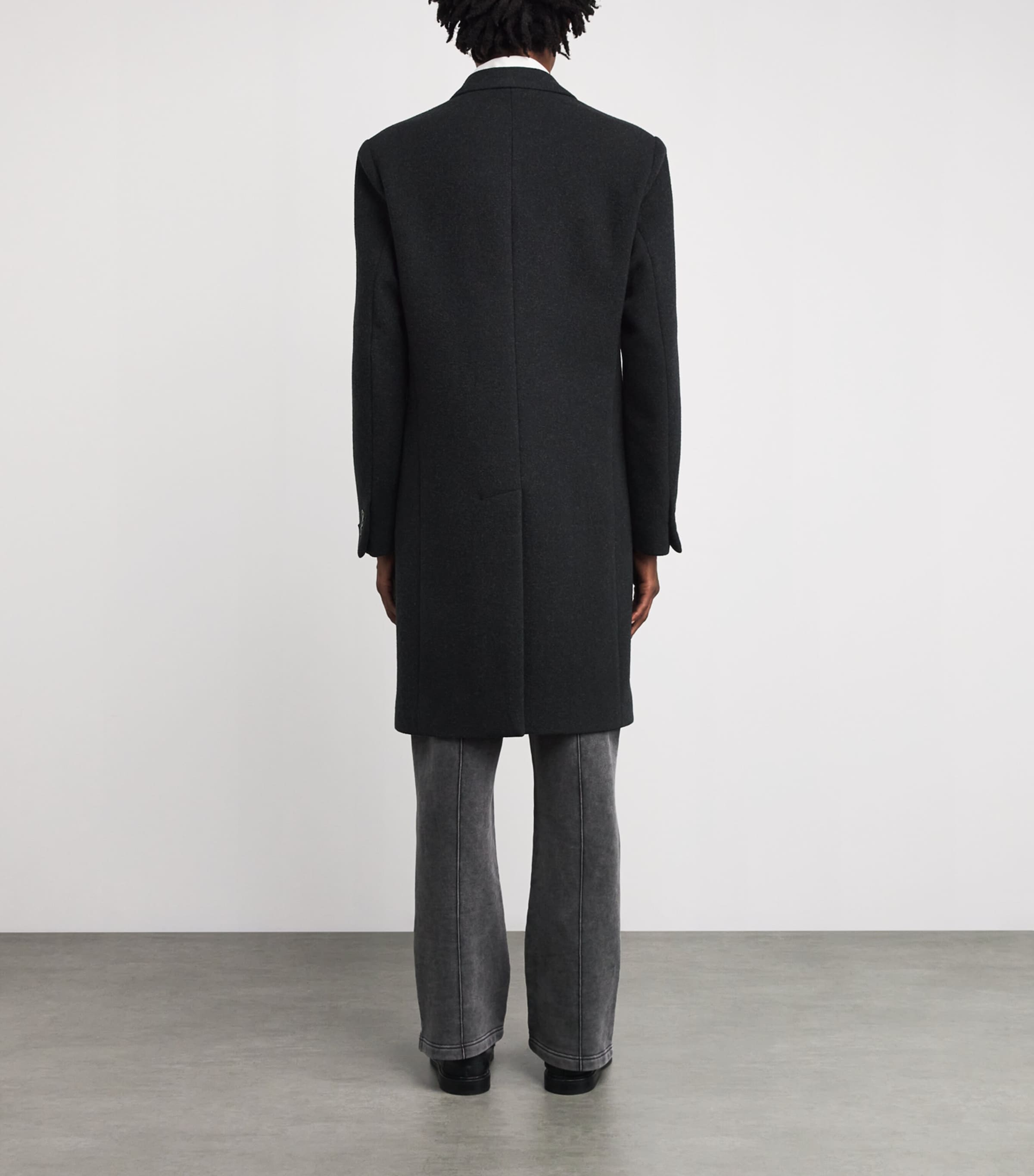 Polo Ralph Lauren Mens Wool-Blend Overcoat Charcoal Image 4