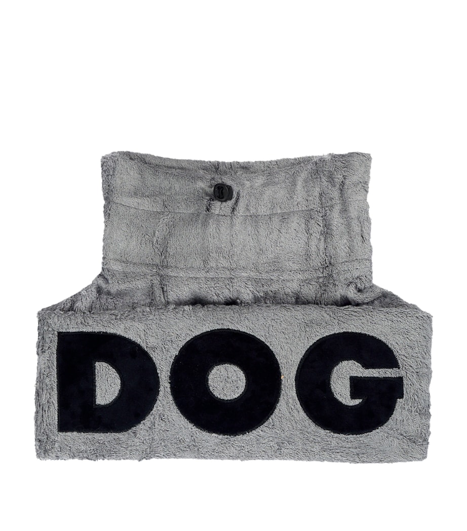 DOG Extra Small Towelling Dog Poncho Grey Image 2