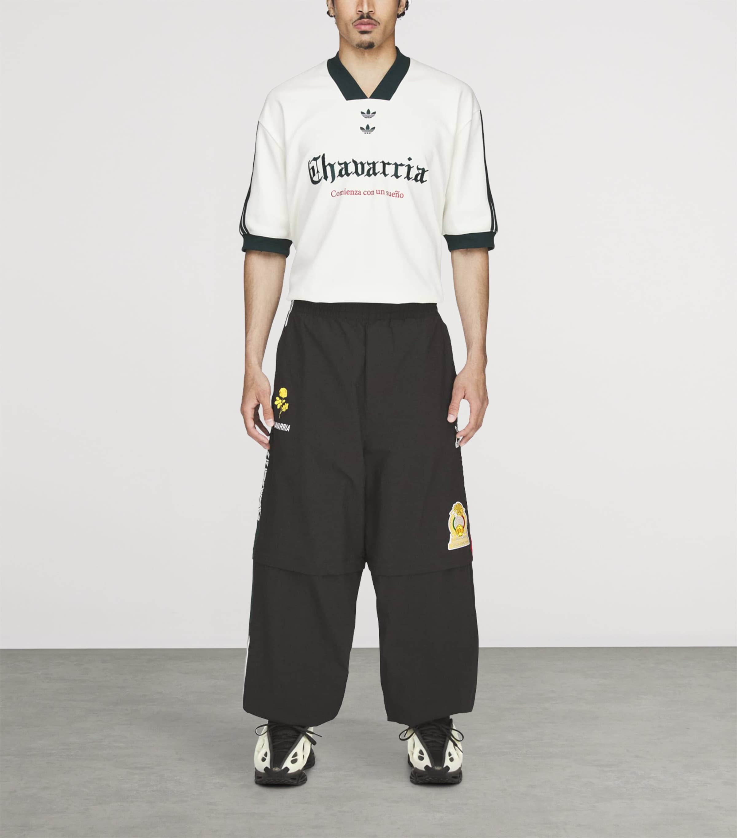 Willy Chavarria Mens x adidas Originals Anthem Oversized Sweatpants Black Image 2