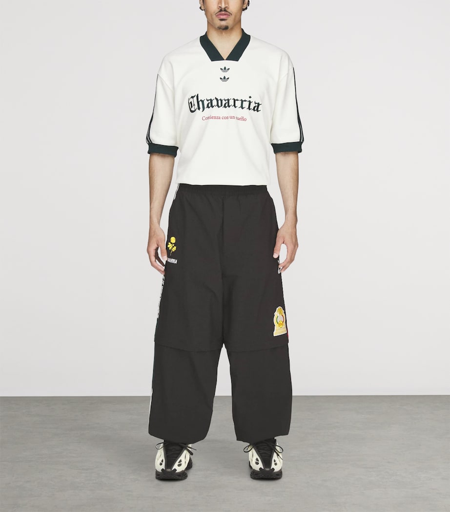 Willy Chavarria Mens x adidas Originals Anthem Oversized Sweatpants Black Image 2