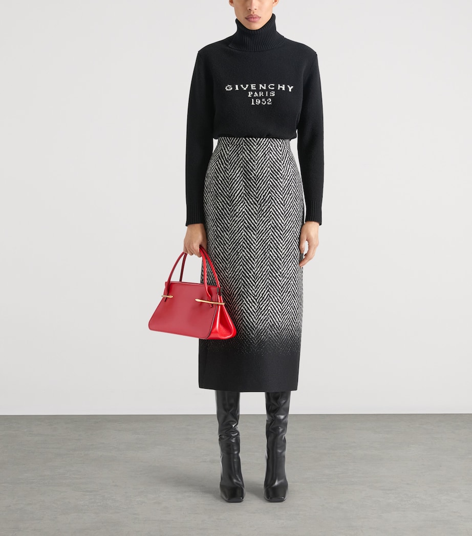 Medium Leather Pinch Top-Handle Bag DEEP RED Image 2