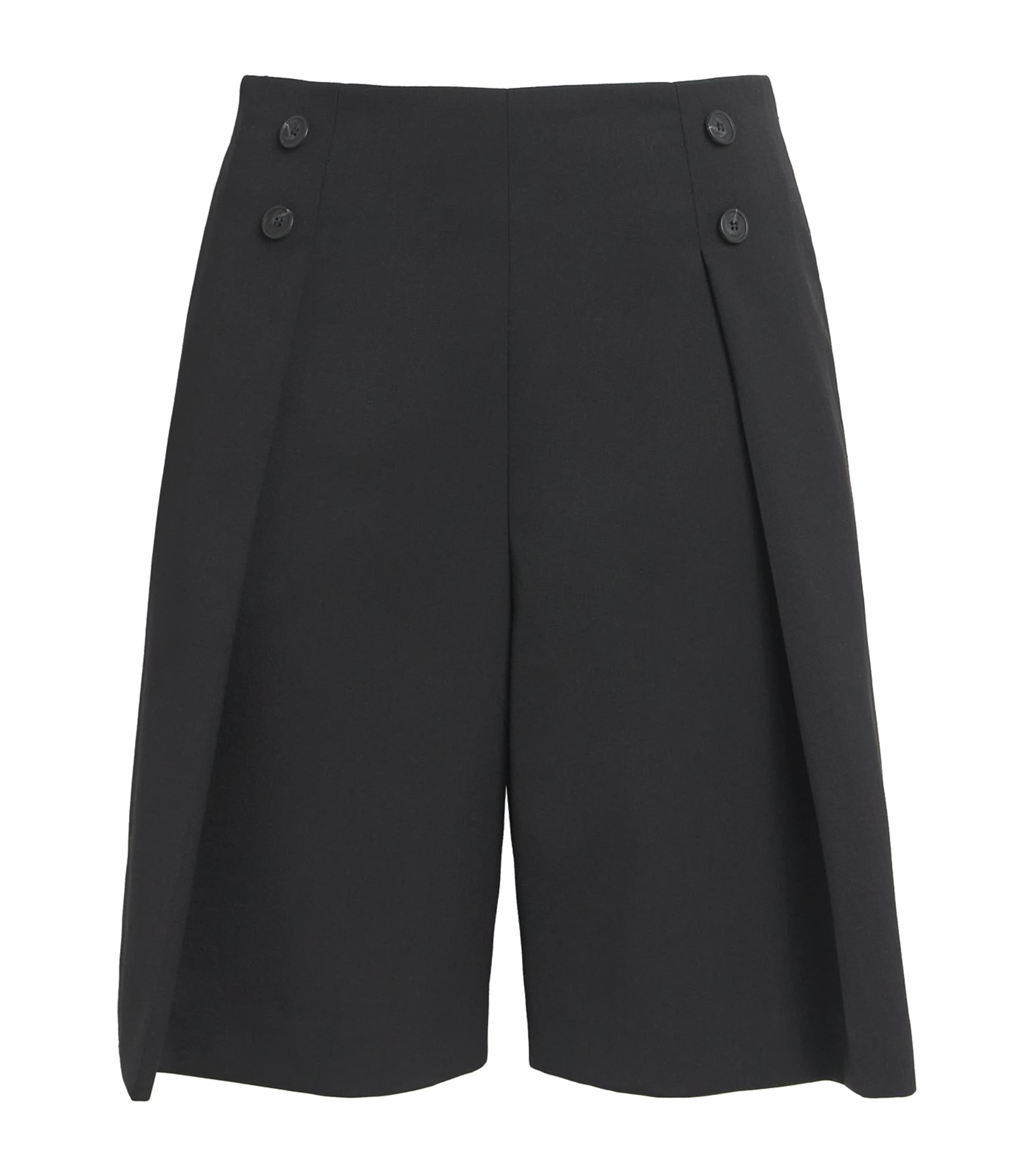 Button Pleat Bermuda Shorts BLACK Image 1