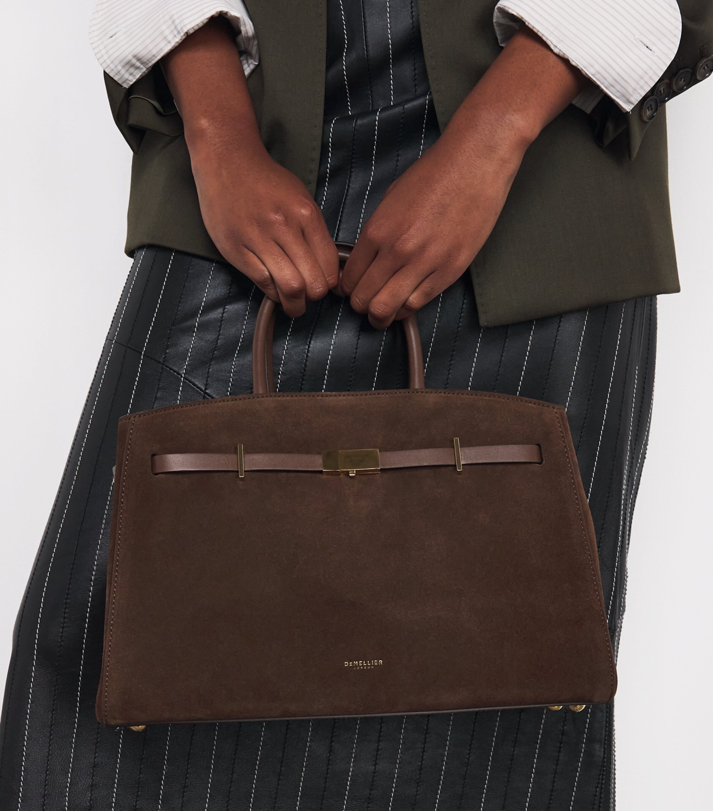 Demellier Medium Suede New York Tote Bag Mocha/mocha Image 5