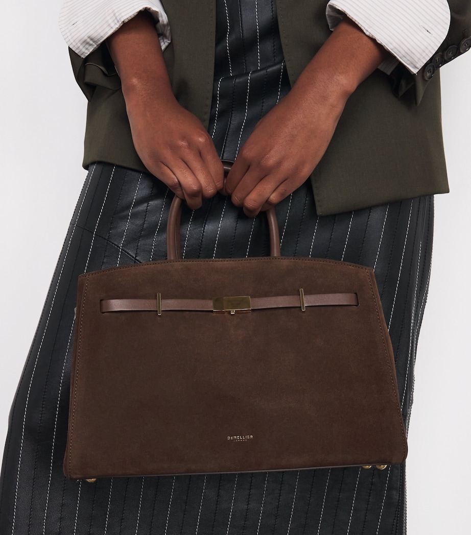 Medium Suede New York Tote Bag MOCHA/MOCHA Image 5