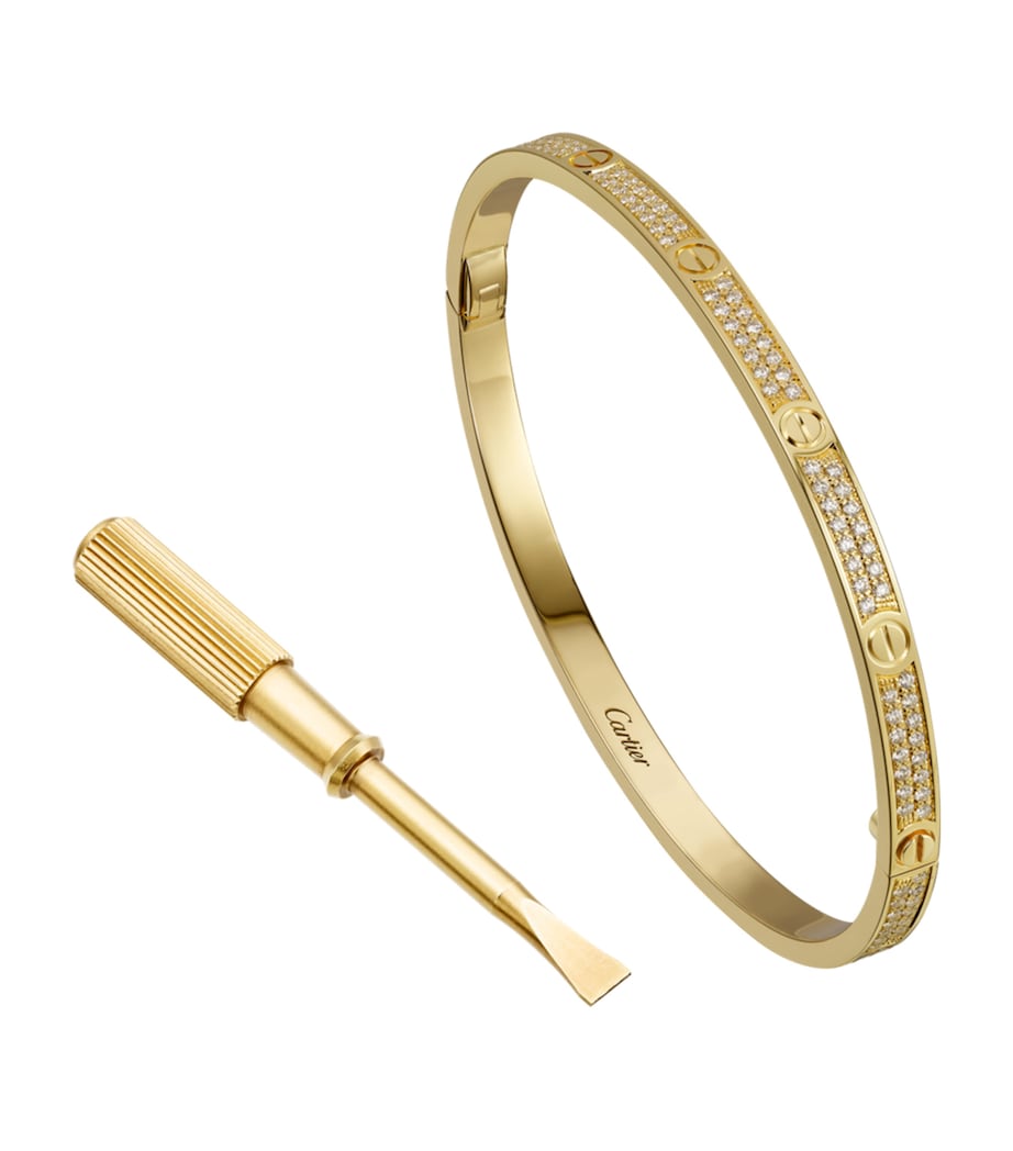 LOVE Small Yellow Gold Diamond-Paved Bracelet YELLOW GOLD Image 4