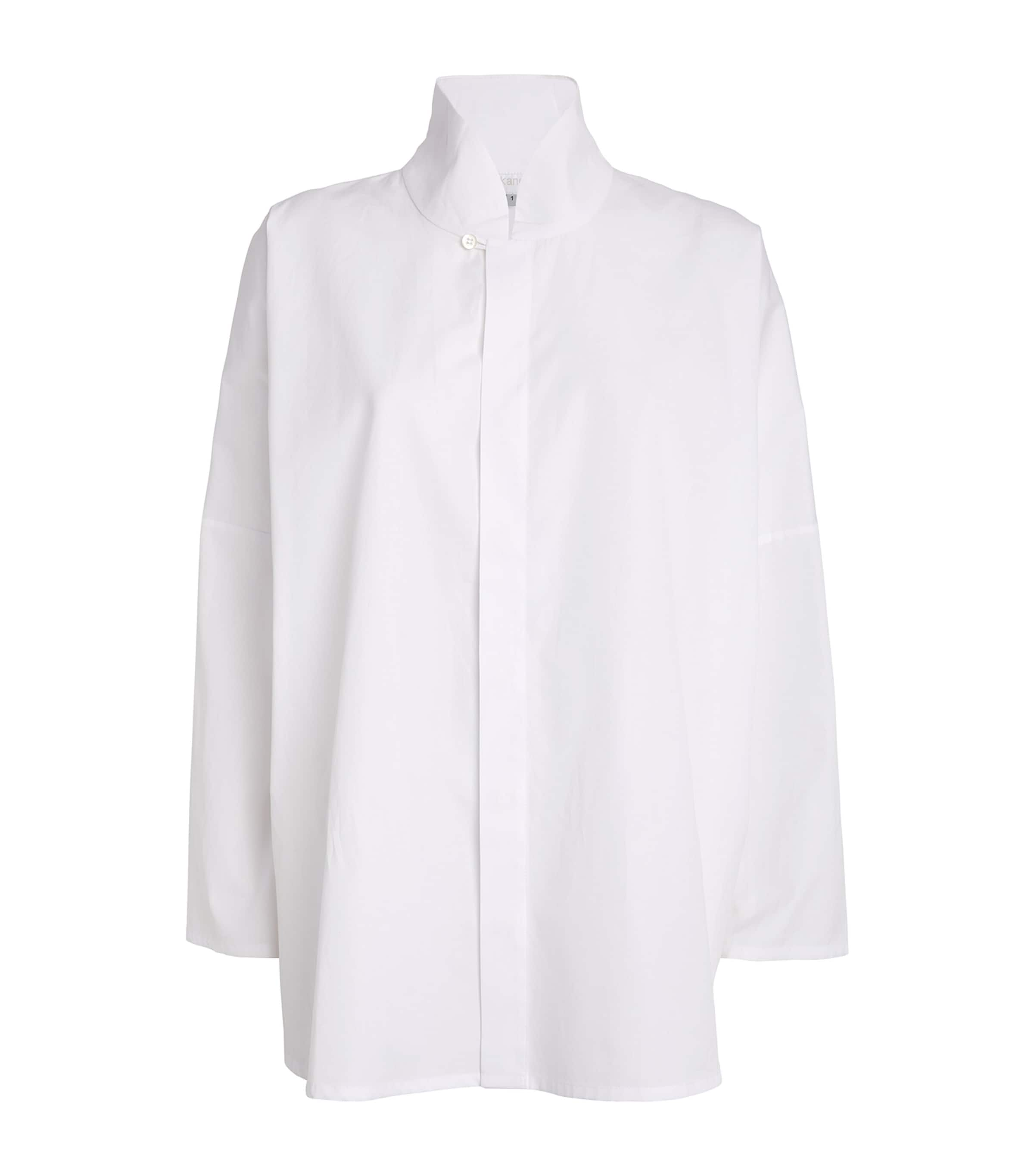 ESKANDAR STAND-COLLAR ASYMMETRIC SHIRT 