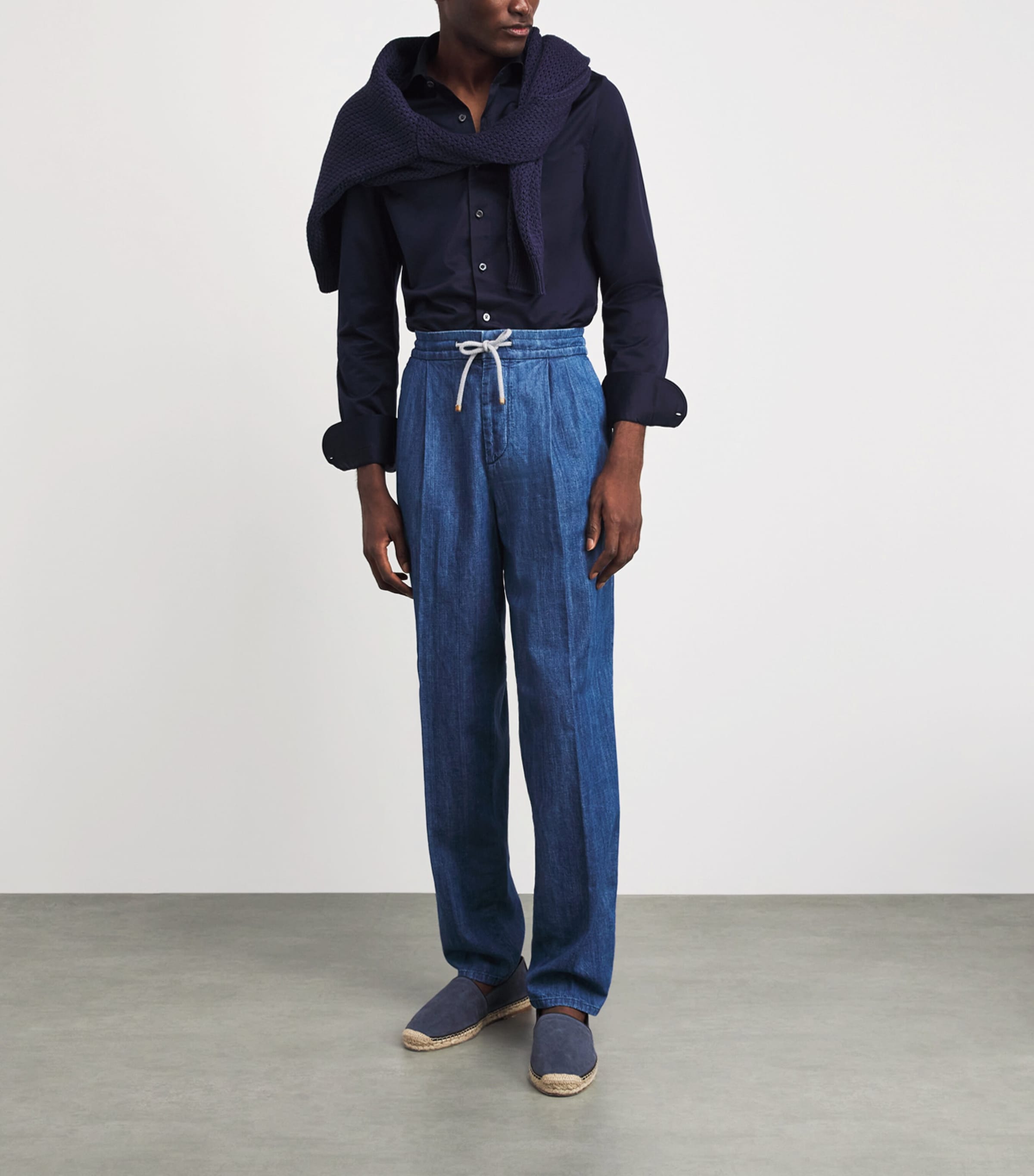 Isaia Mens Cotton Jersey Shirt Image 2