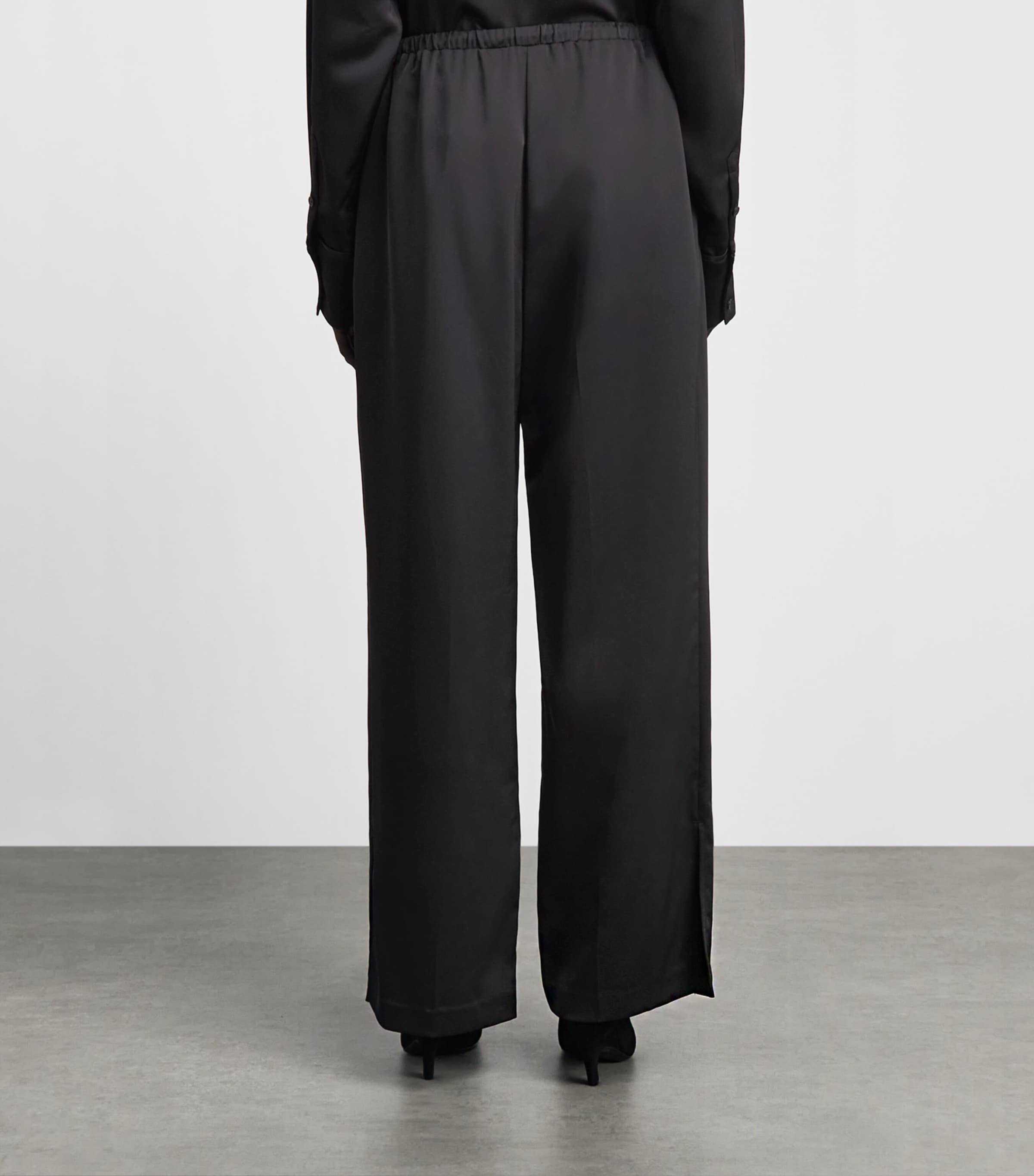 CAMILLA AND MARC Womens Satin Drawstring Trousers Dblk Black Image 5