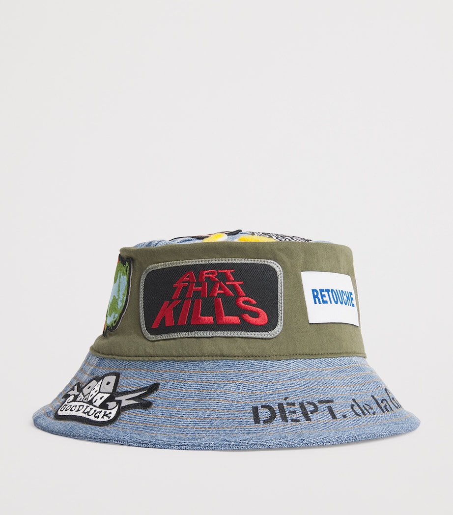 Cotton Applique Bucket Hat VINTAGE DENIM/COTTON Image 2