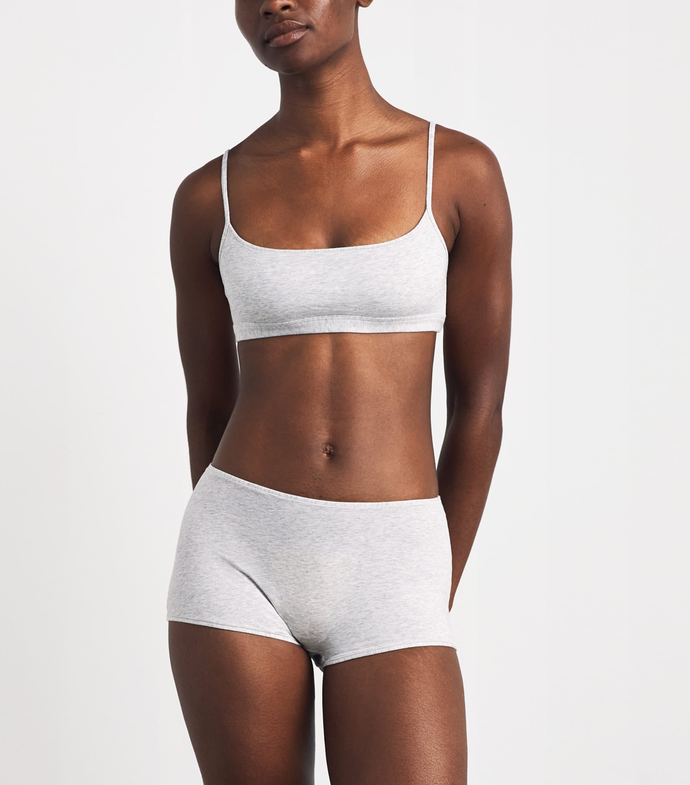 Skims Womens Everyday Boyshort Briefs Light Heather Grey Image 2