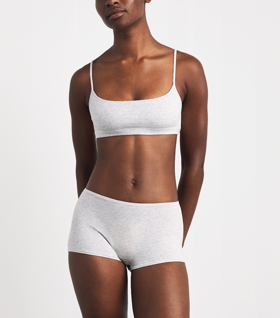 Skims Womens Everyday Boyshort Briefs Light Heather Grey Image 2