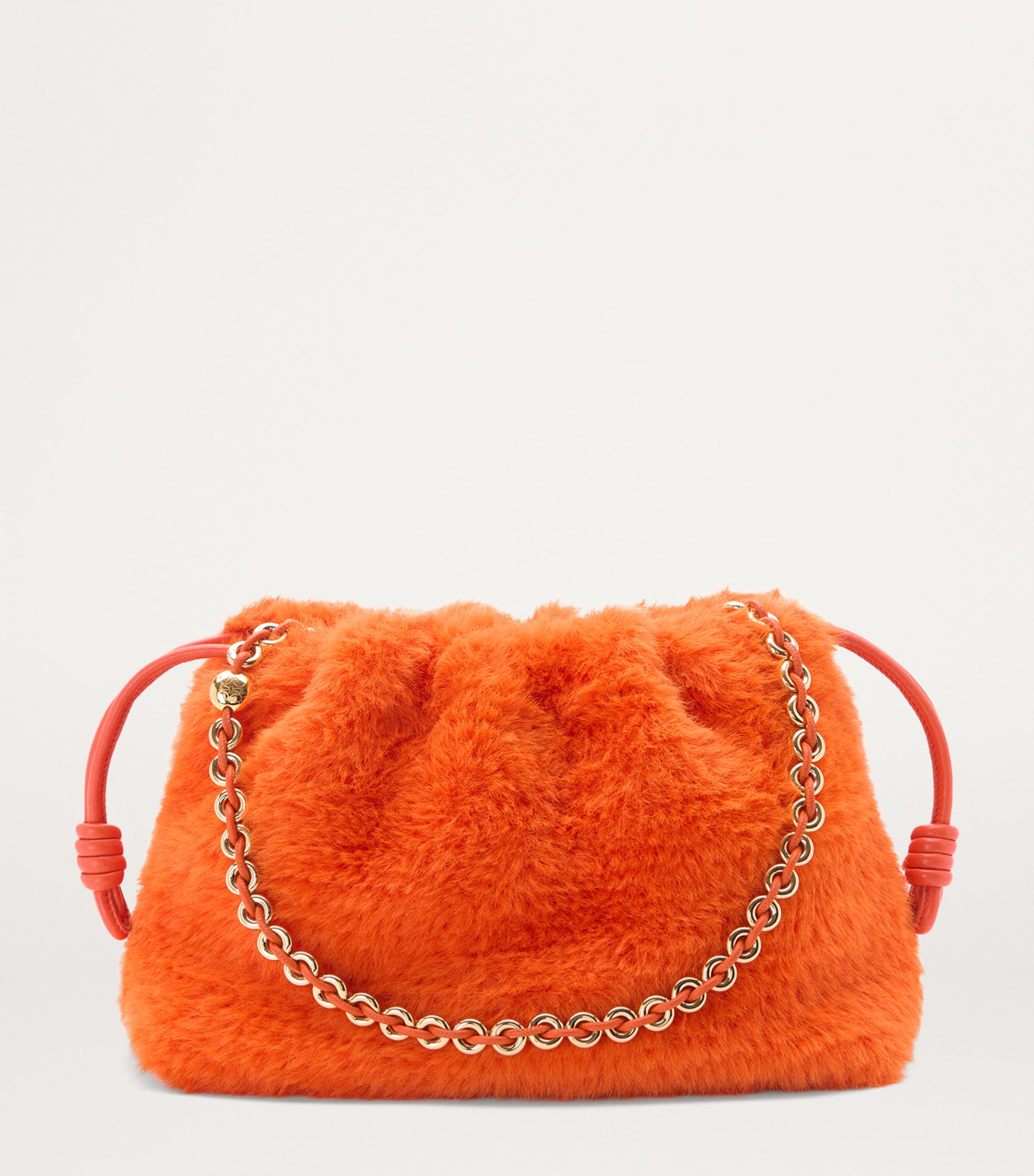 LOEWE Large Fluffy Flamenco Clutch Bag Vivid Orange Image 2