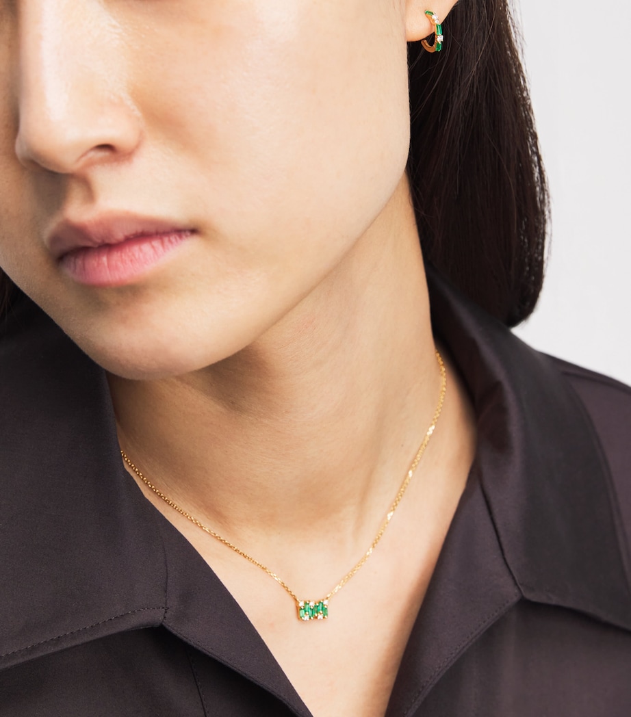 Suzanne Kalan Yellow Gold, Emerald and Diamond Shimmer Pendant Necklace Yg/emer Image 2