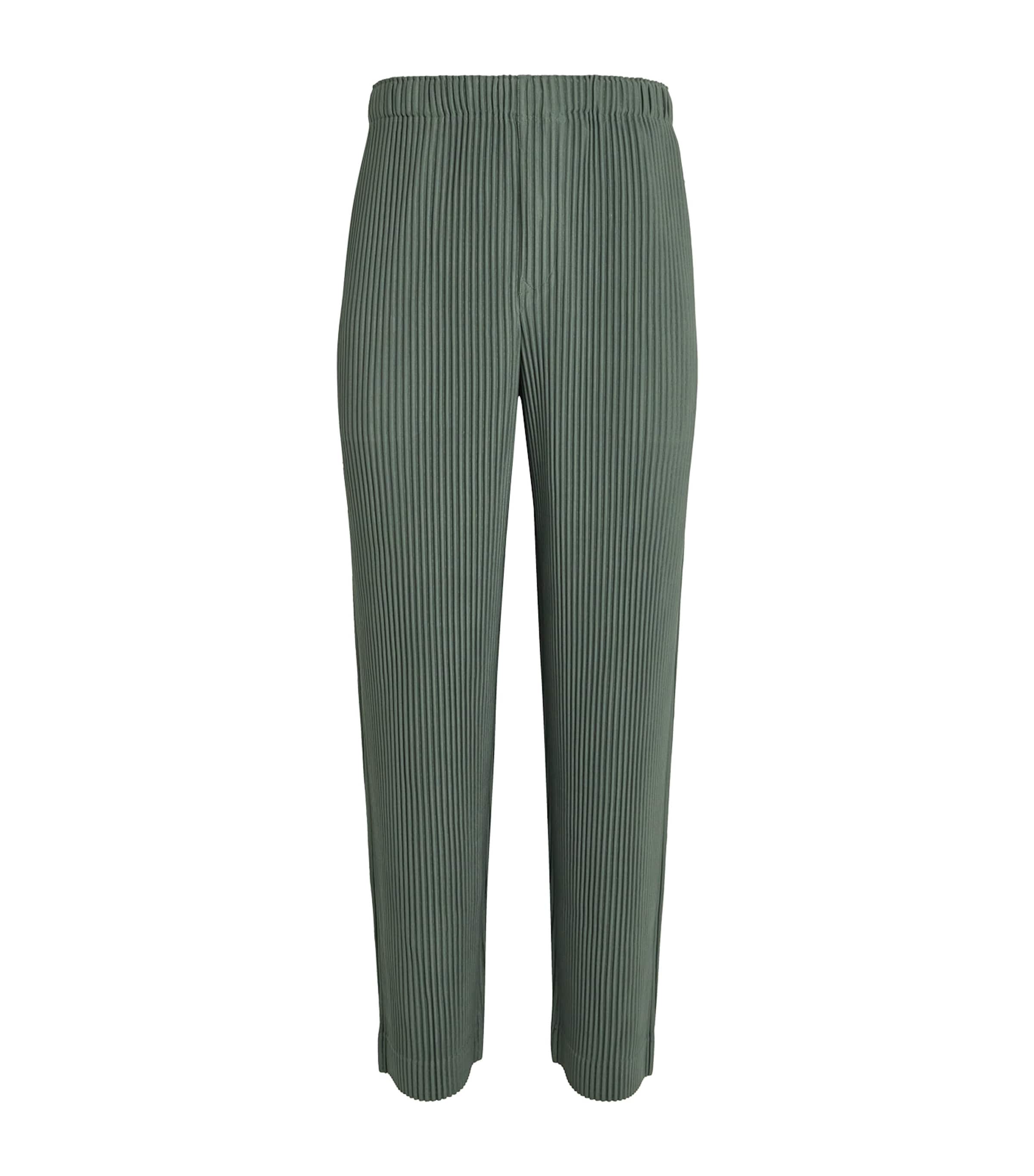 Pleated Straight Trousers 63 MOSS GREEN Image 1