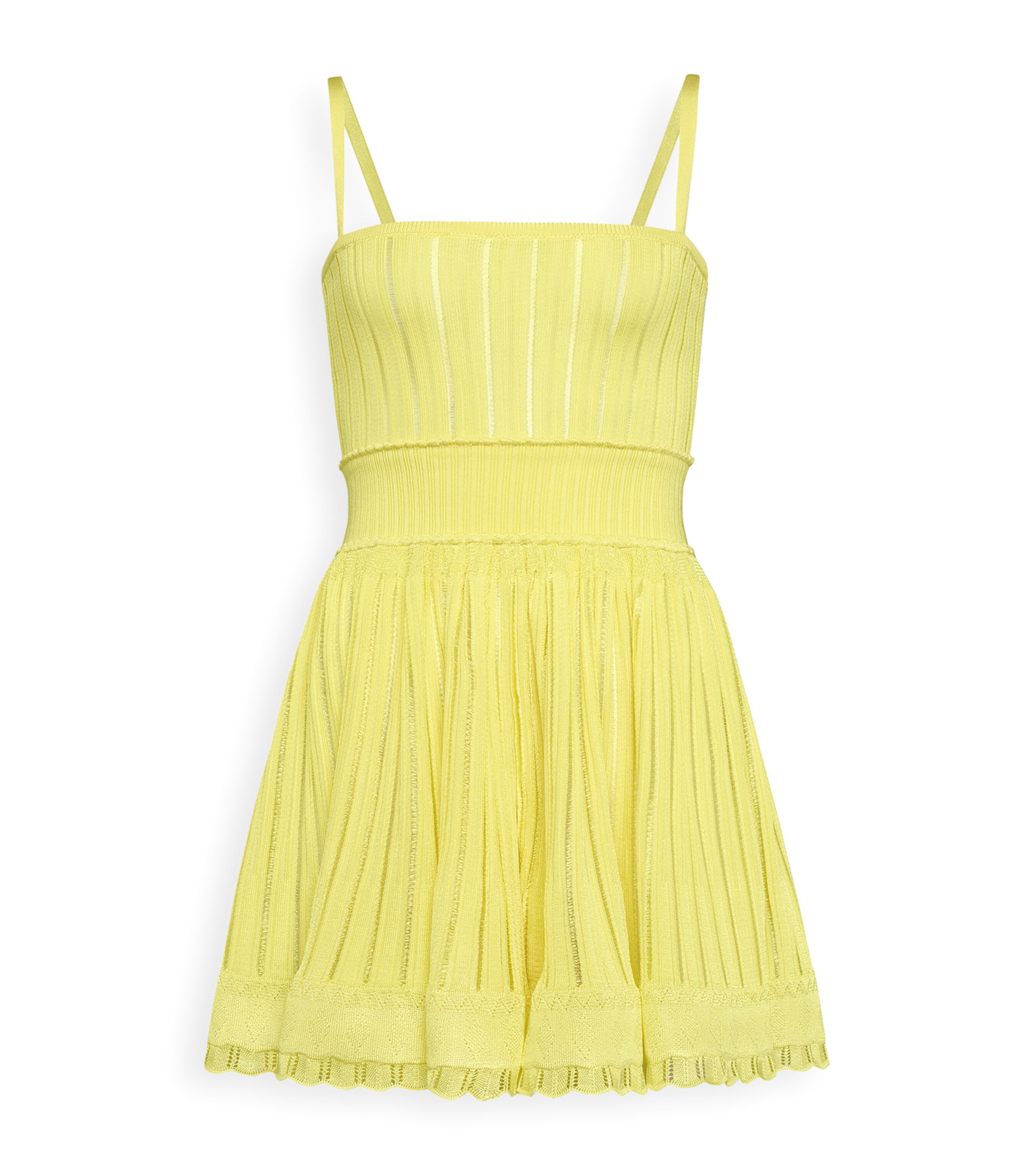 Alaïa Knitted Crinoline Playsuit In Yellow