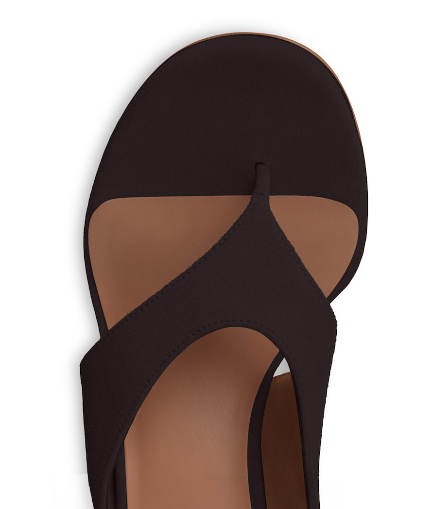 Alaïa Suede Cube Wedge Sandals 75 Dark Brown Image 4